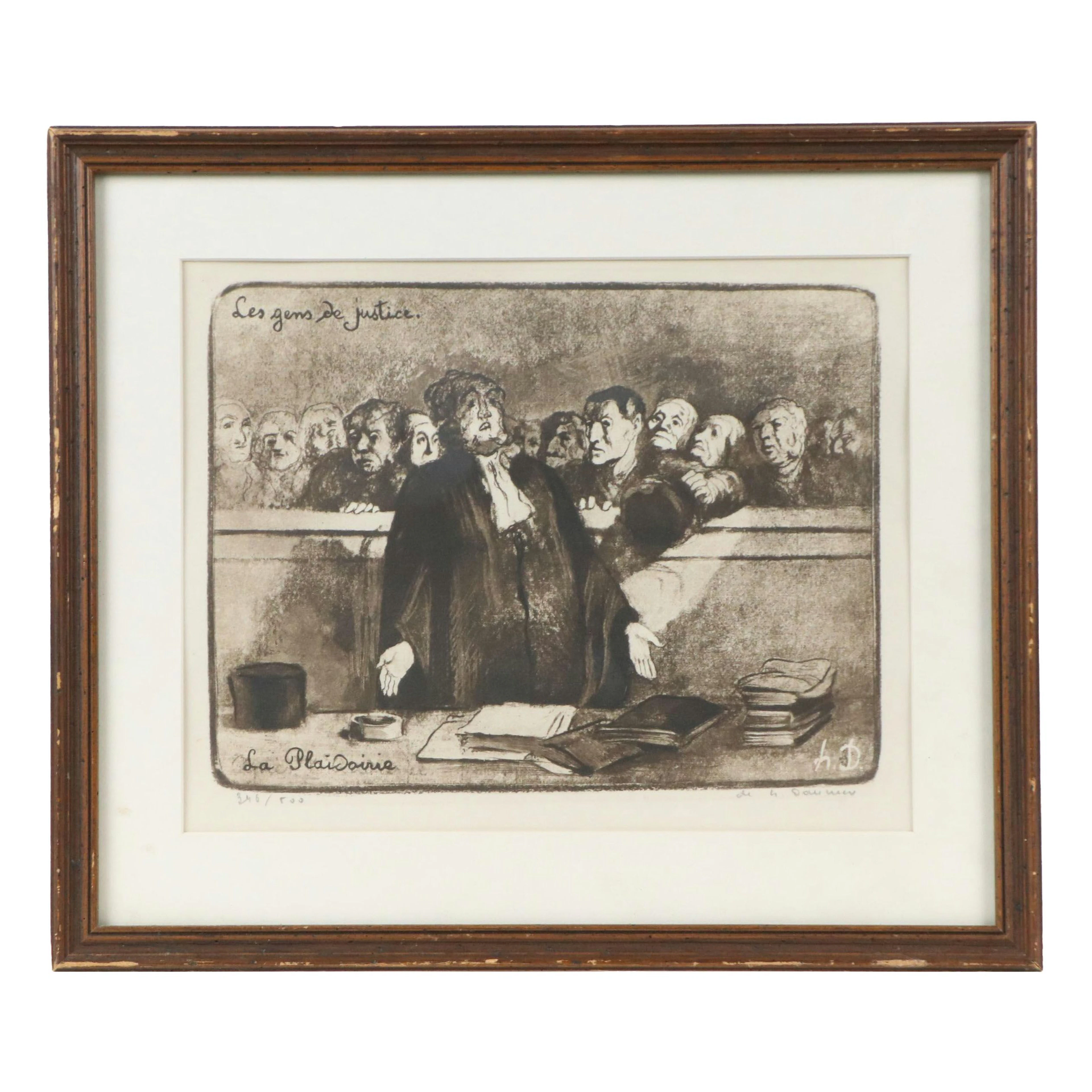 Honoré Daumier Lithograph "La Plaidorie," 1840s