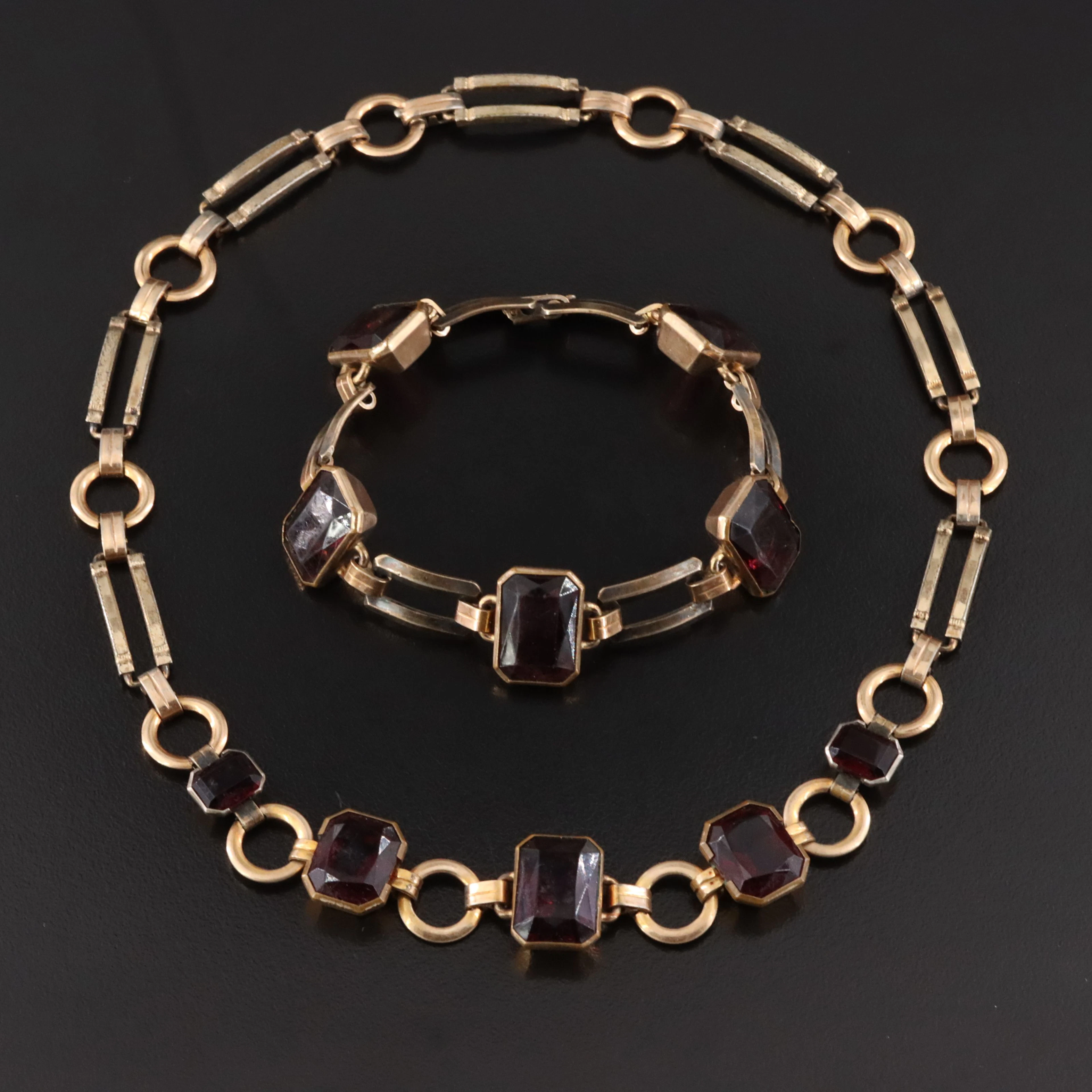Vintage Engle Bros Gold-Filled Necklace and Bracelet Set