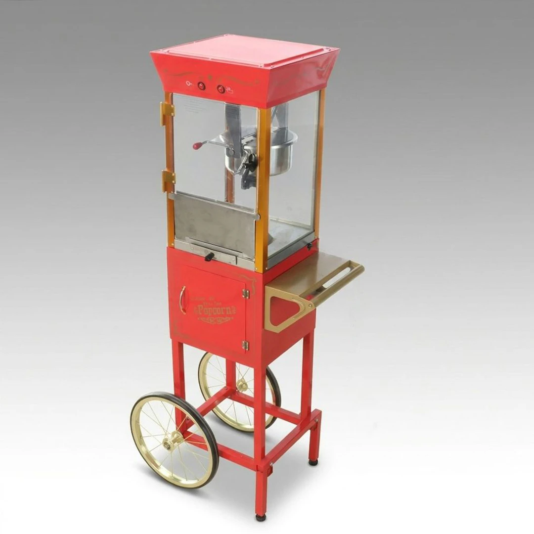 Nostalgia Electrics Old Fashioned Movie Time Popcorn Machine Cart