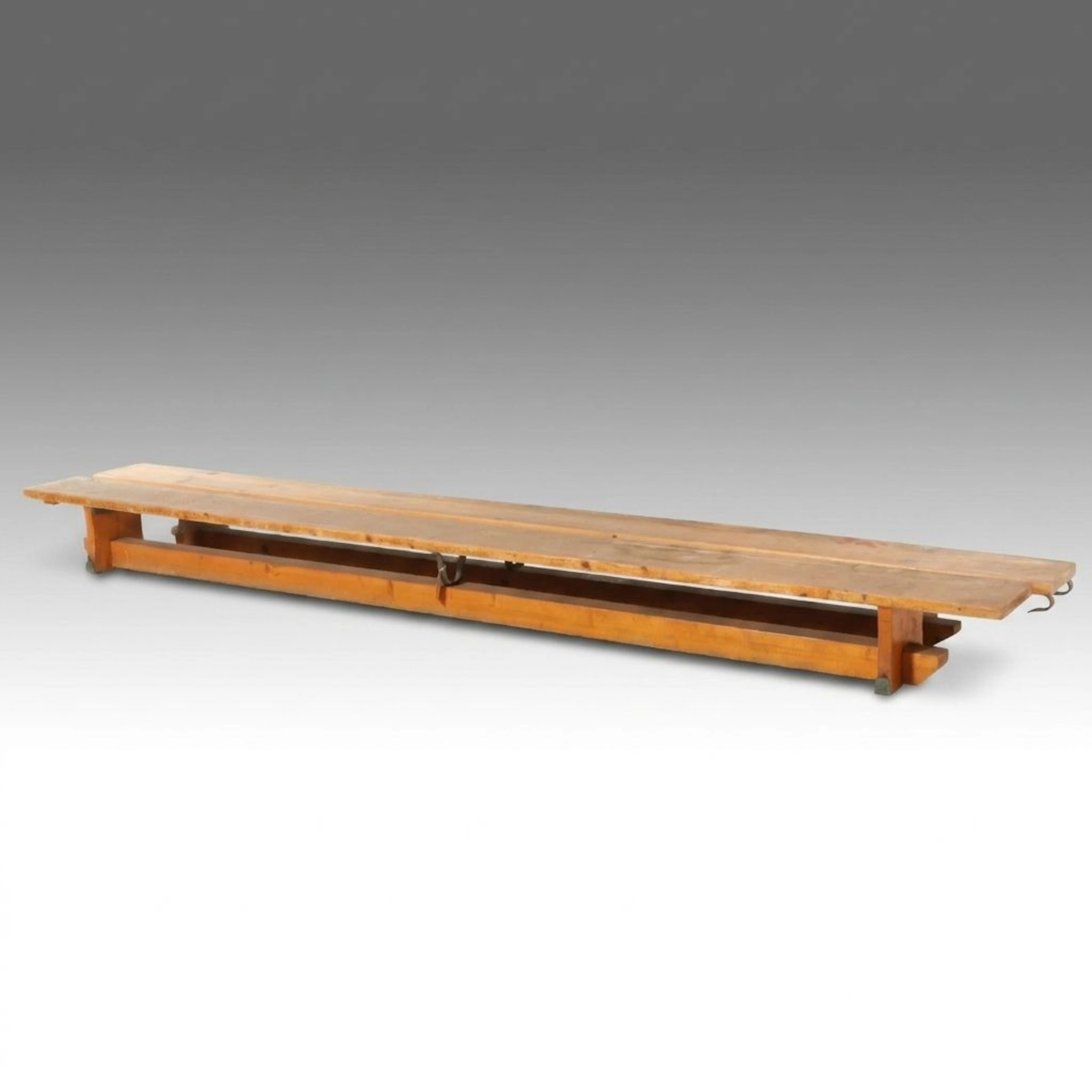Wood Gymnasium Balance Bench, 20th Century