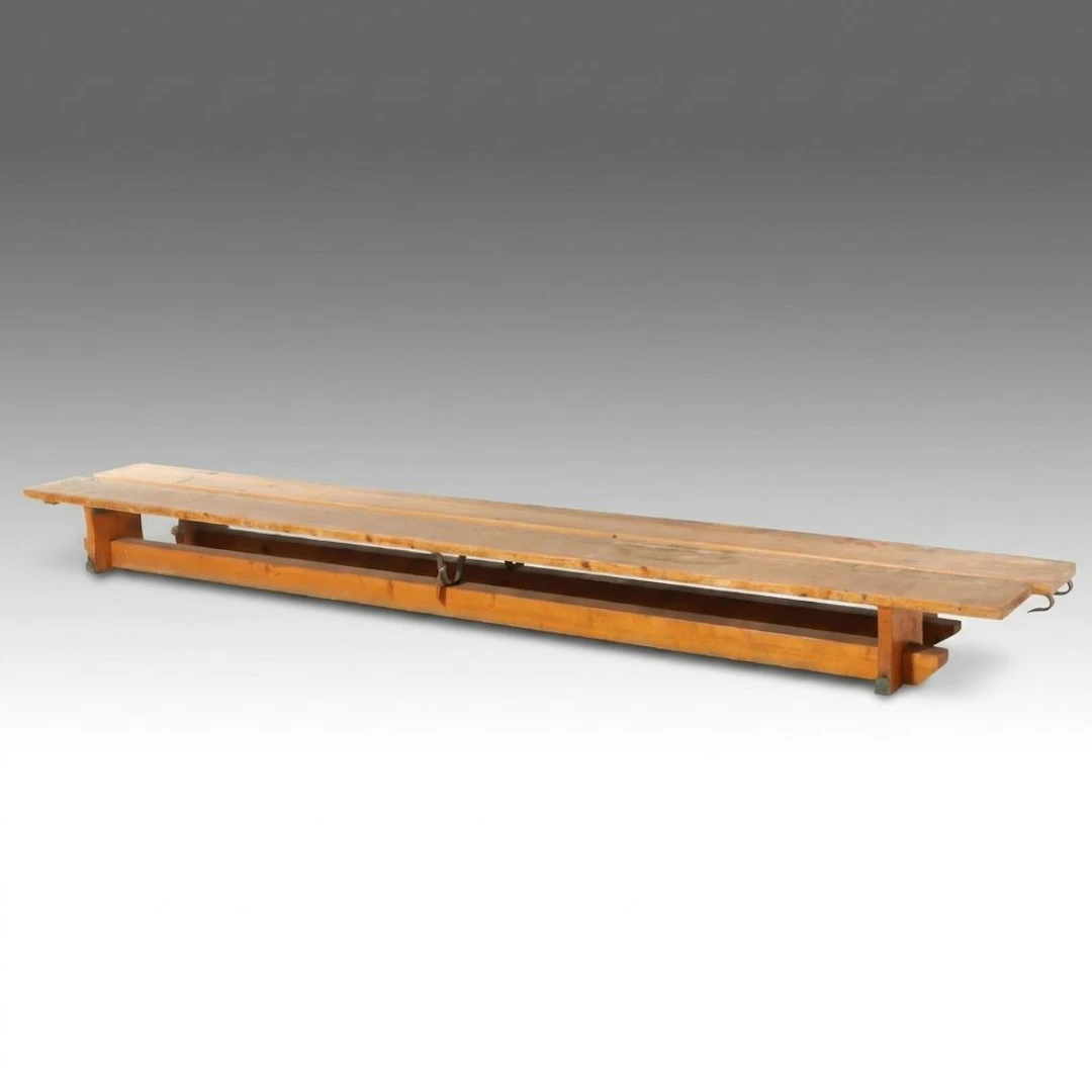 Wood Gymnasium Balance Bench, 20th Century