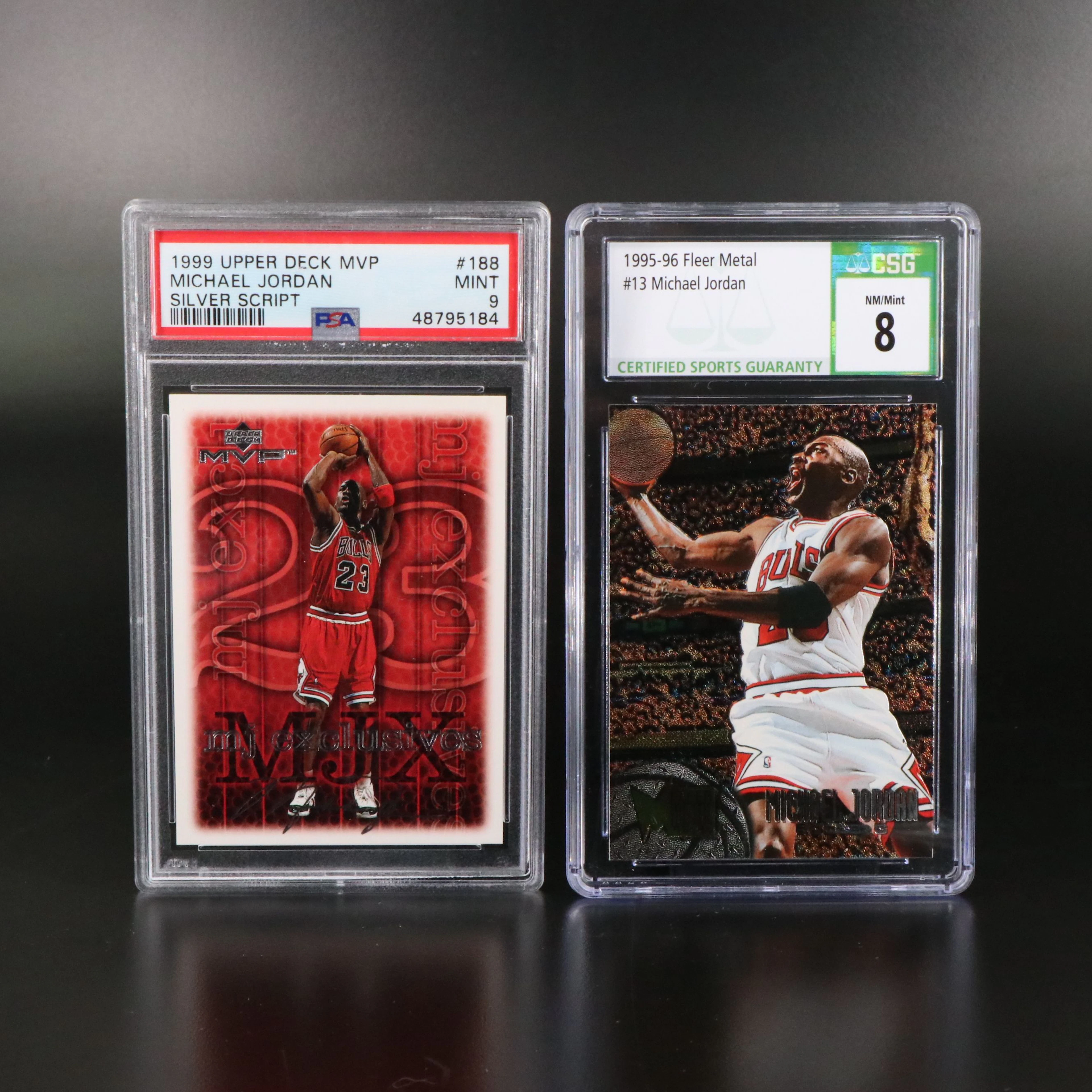 Upper Deck MVP and Fleer Metal Graded Michael Jordan Basketball Cards