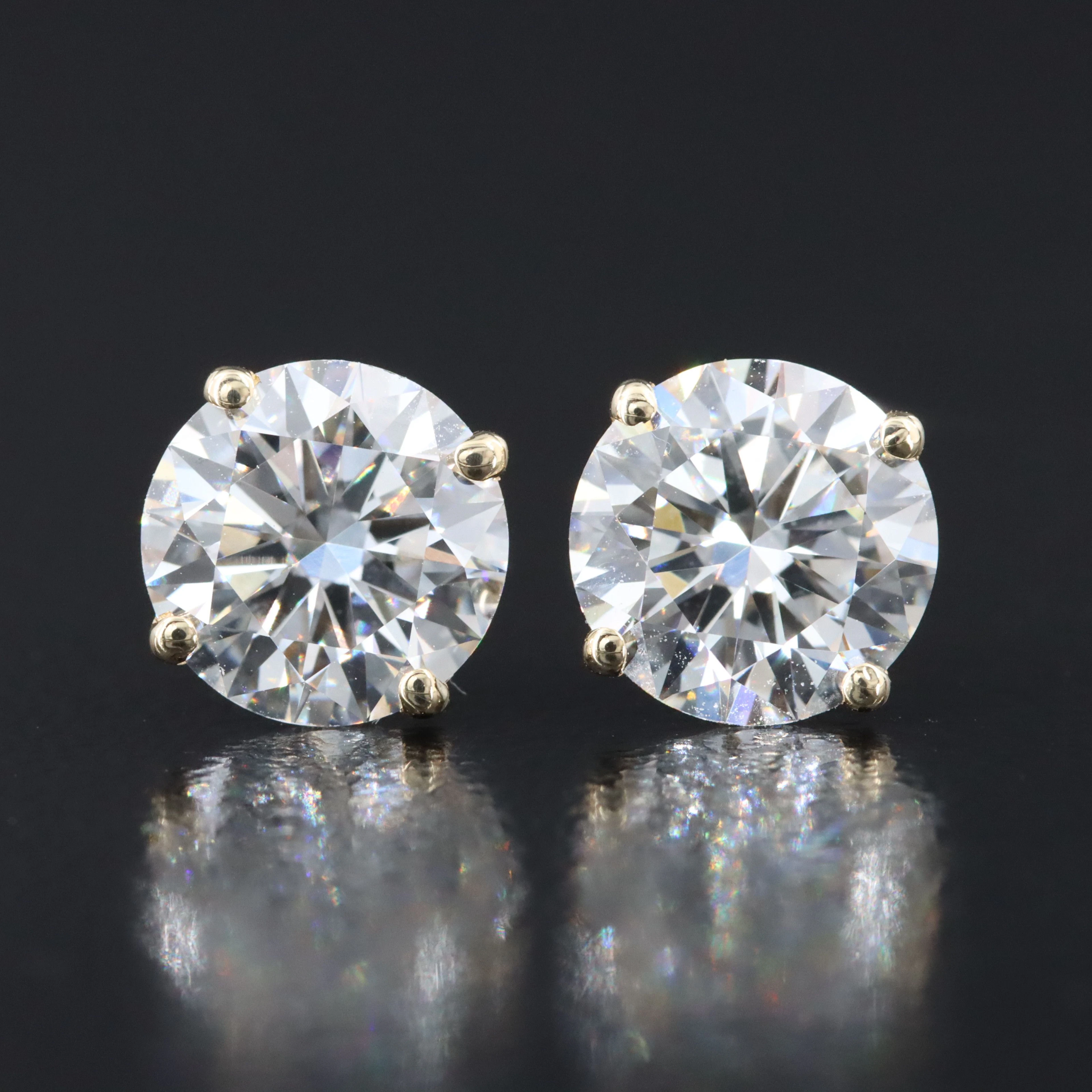 14K 3.00 CTW Lab Grown Diamond Solitaire Earrings with IGI Reports