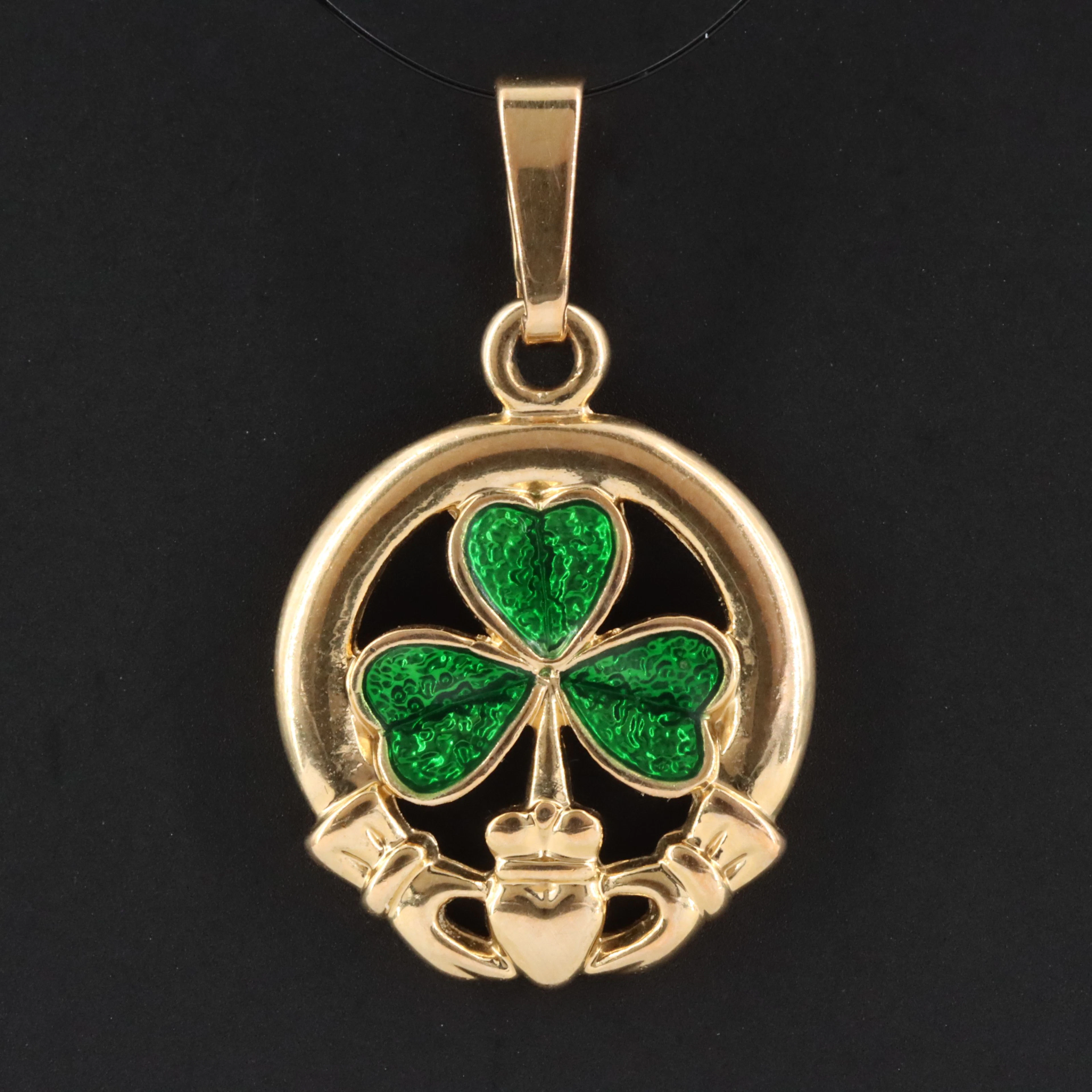 Enamel Claddagh Charm Pendant