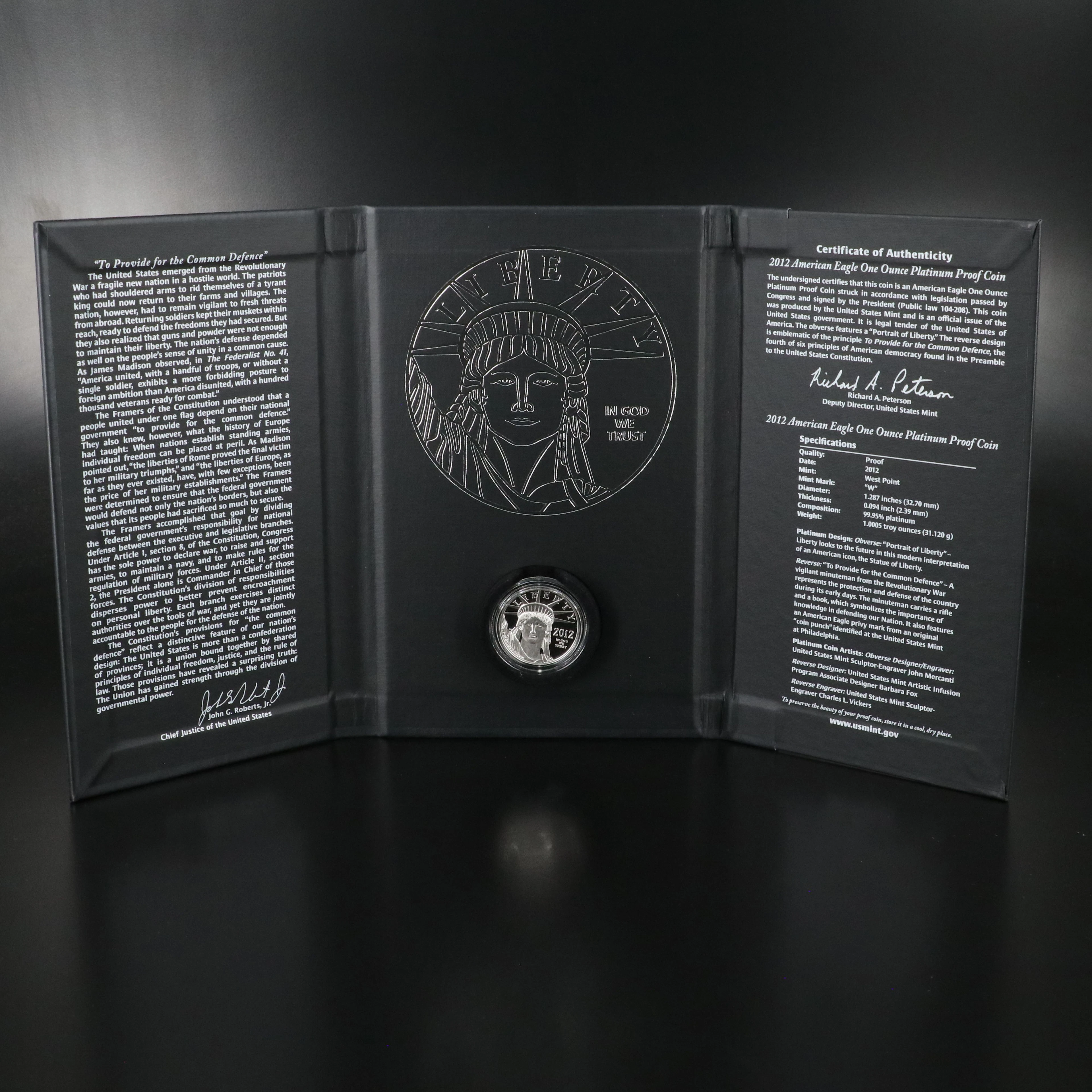 2012-W $100 American Platinum Eagle Proof Bullion Coin