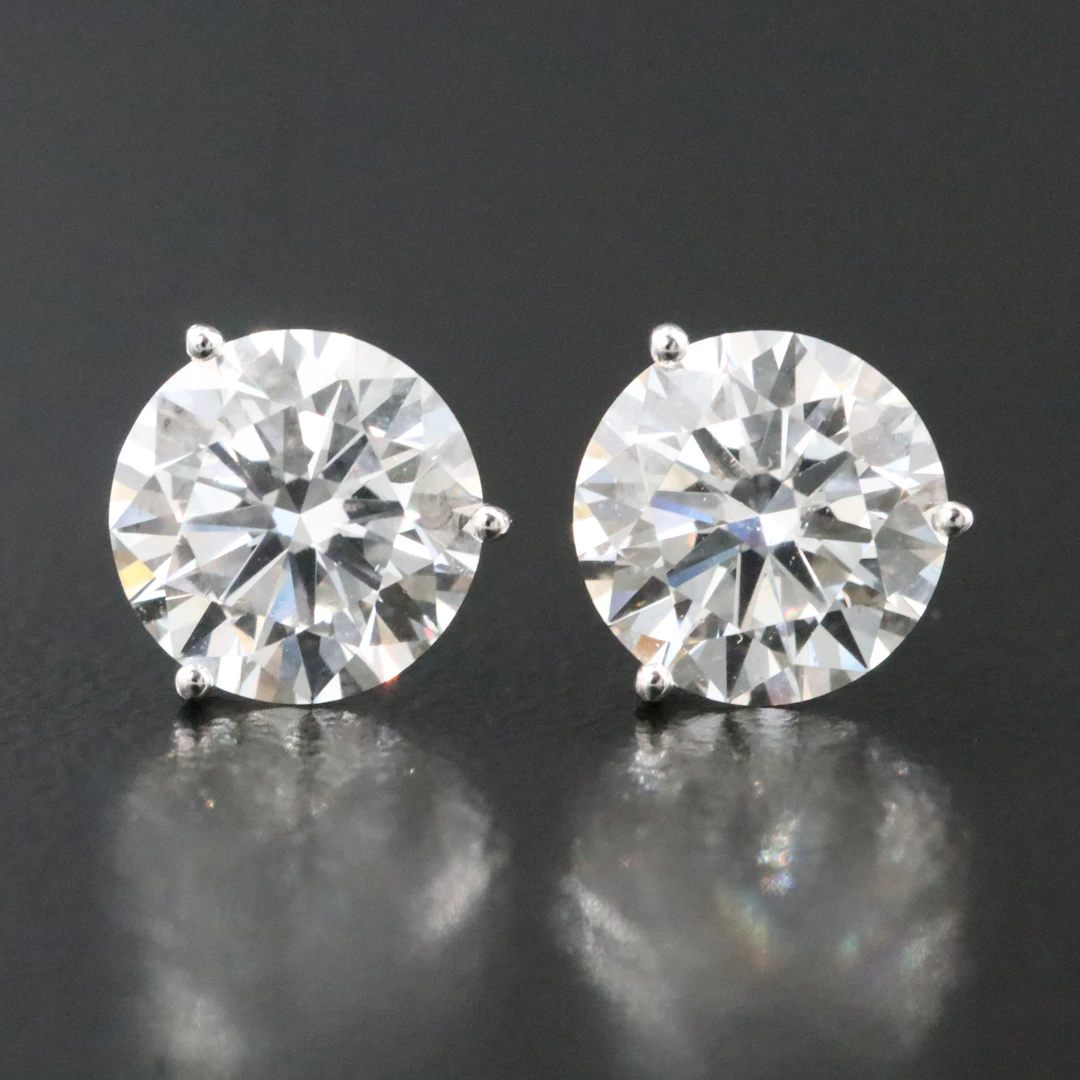 14K 4.00 CTW Lab Grown Diamond Earrings with IGI Reports