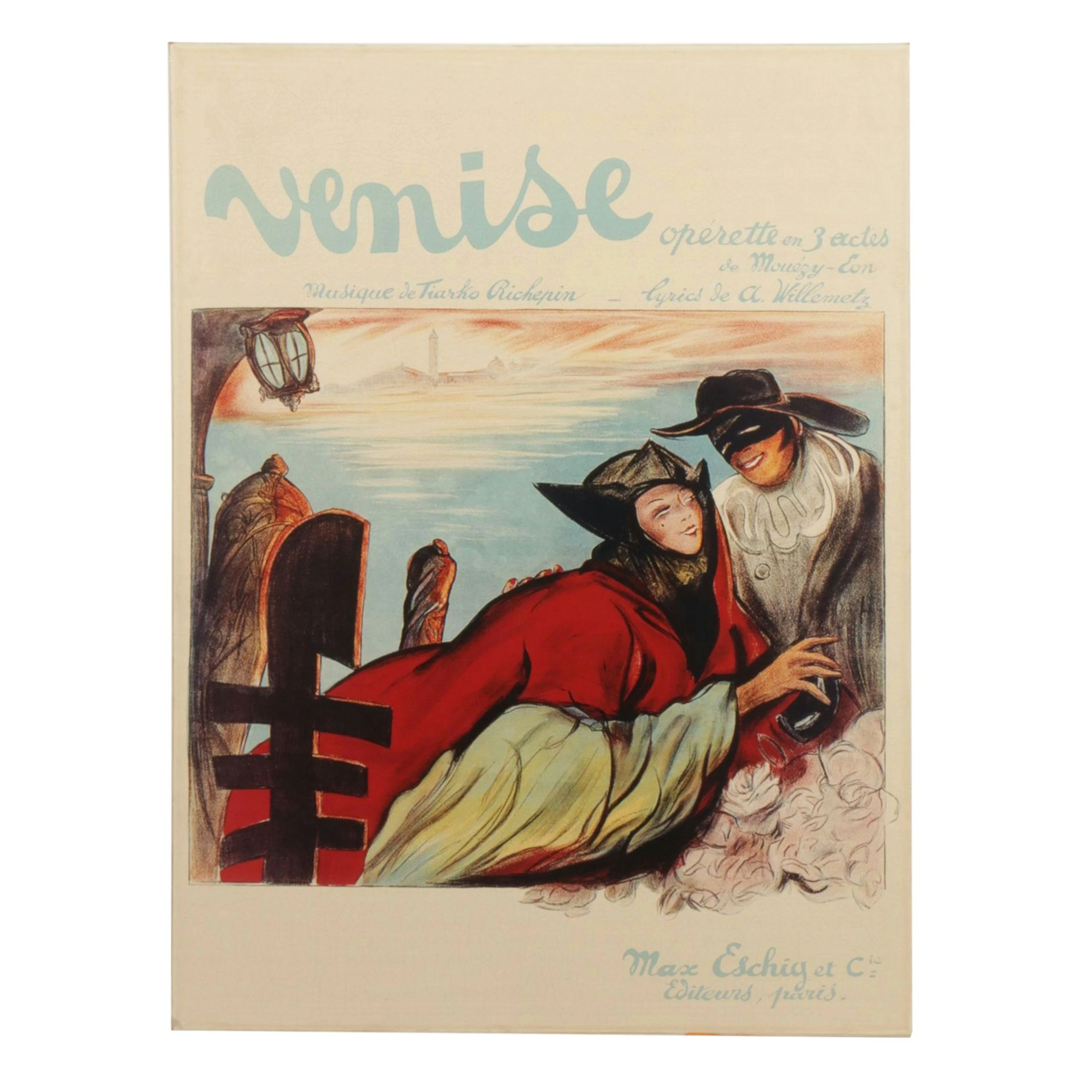 Giclée after Charles Gir "Venise" Poster on Canvas