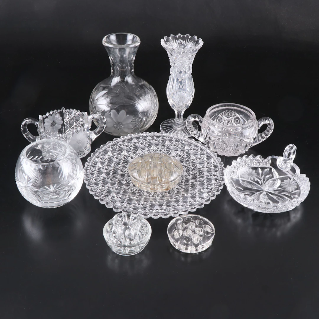 Crystal Vases, Crystal Open Sugar Bowls, and More Table Accessories