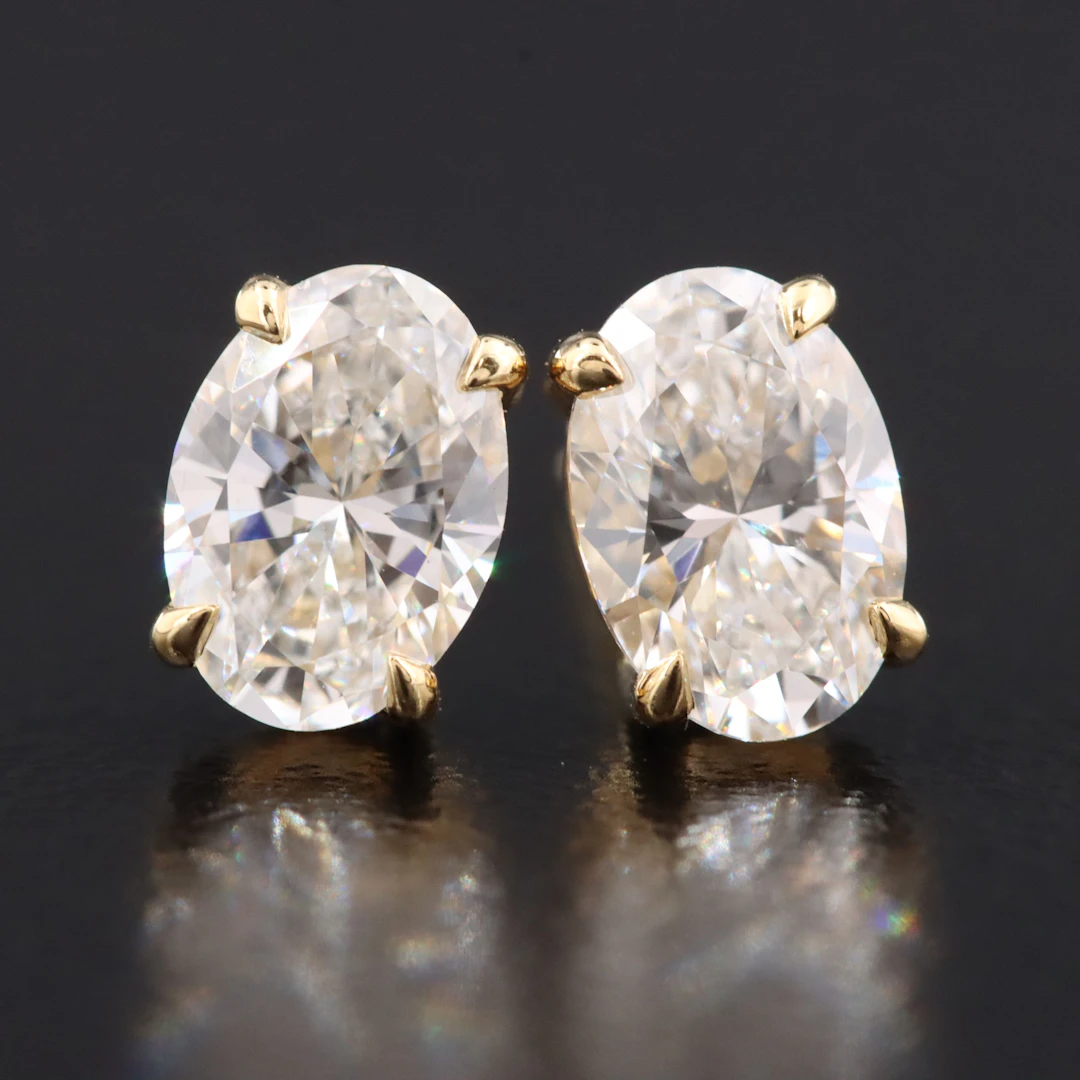 Sterling 1.00 CTW Lab Grown Diamond Solitaire Earrings with IGI Report