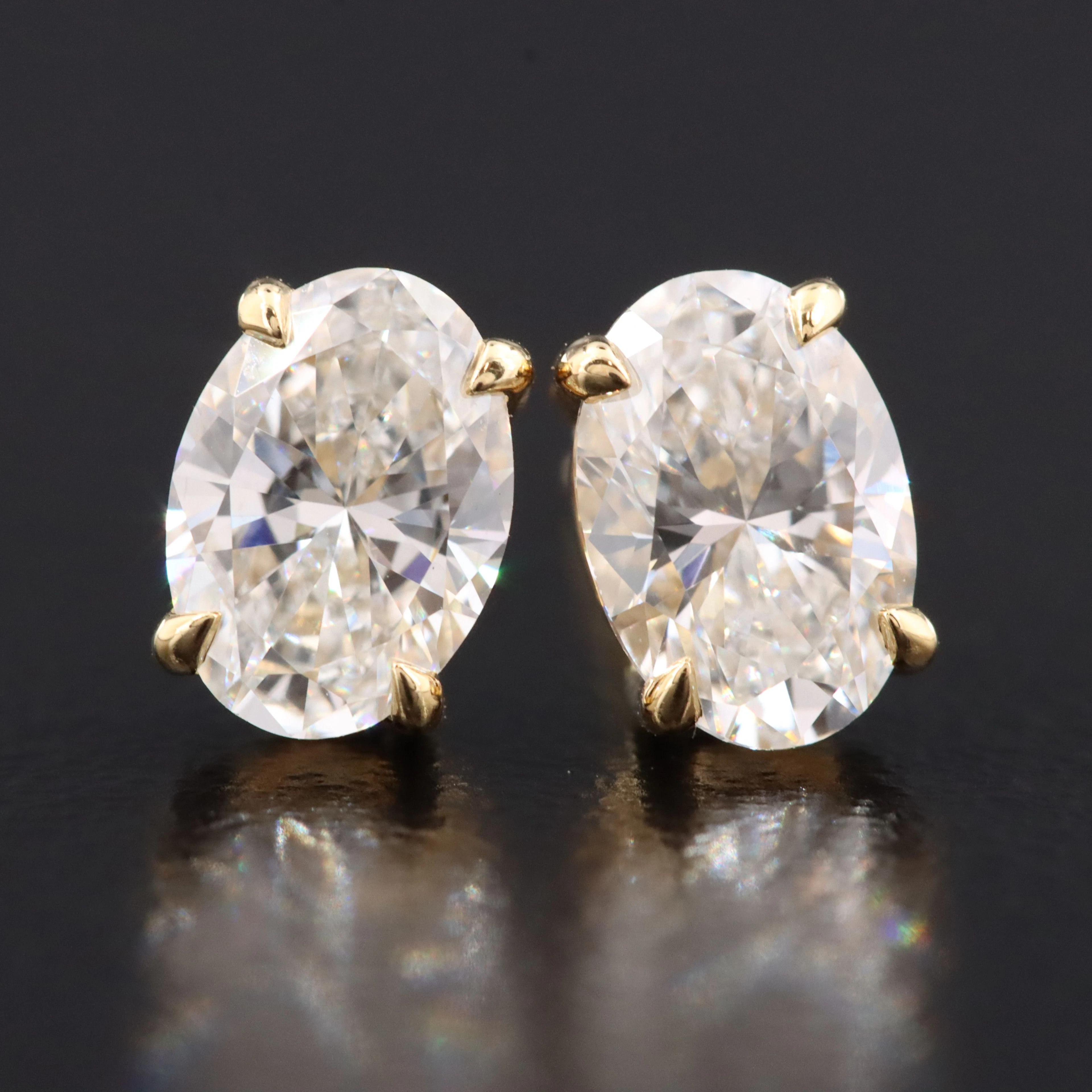 Sterling 1.00 CTW Lab Grown Diamond Solitaire Earrings with IGI Report