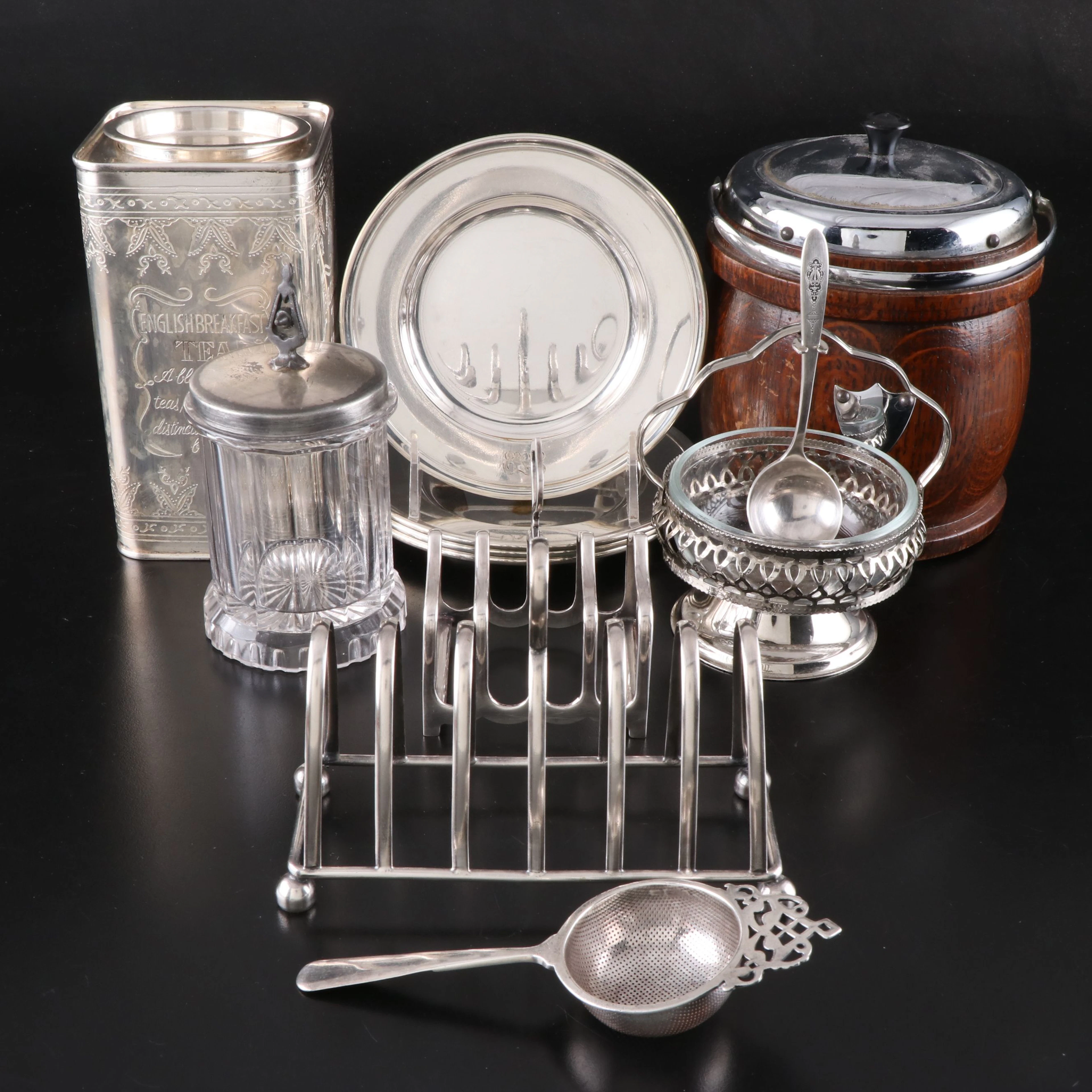 Gorham Silver Plate Bread and Butter Plates with Toast Racks and More Tableware