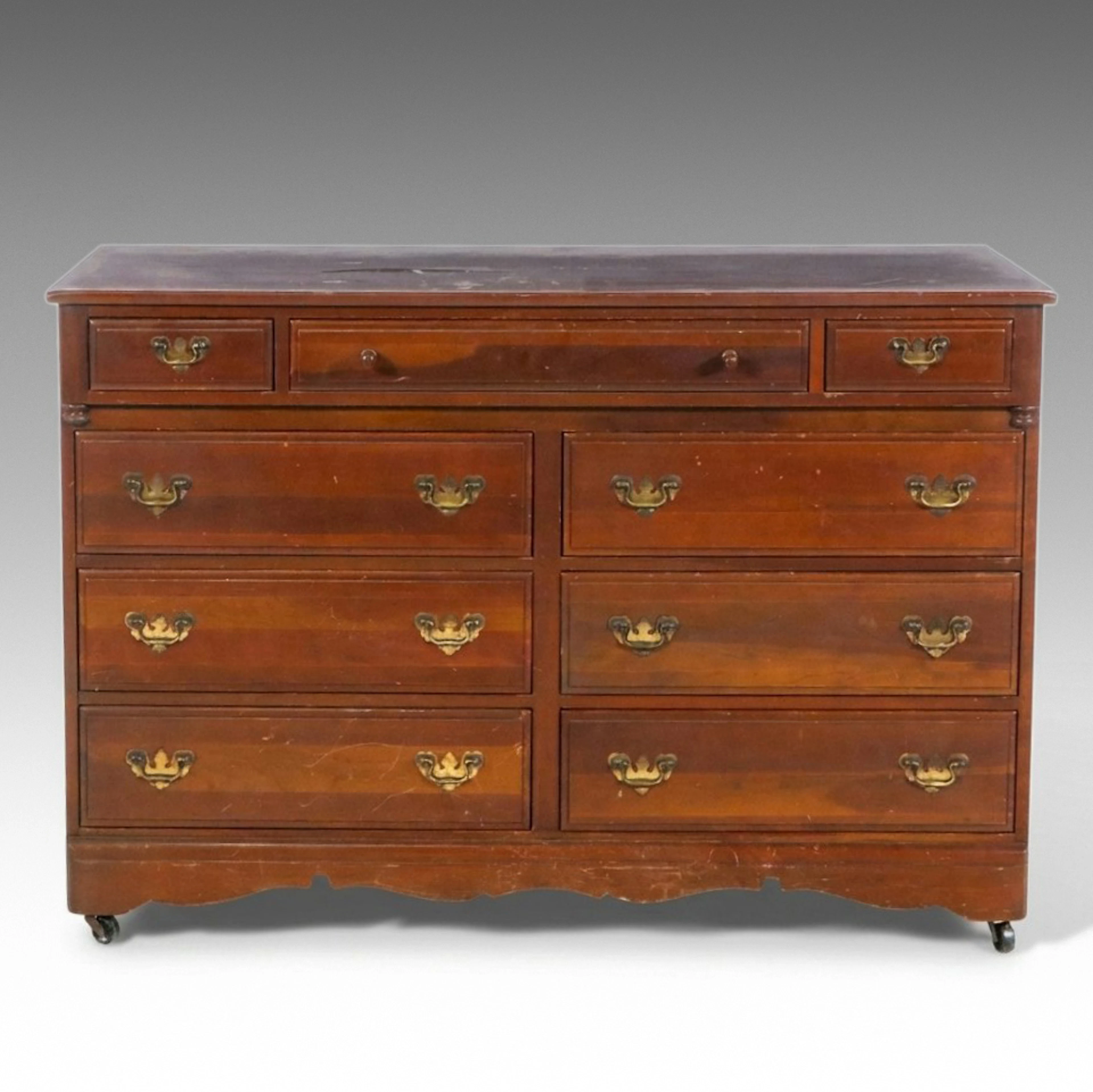 Monitor Furniture Co. Colonial Style Cherry Dresser, Mid-20th Century