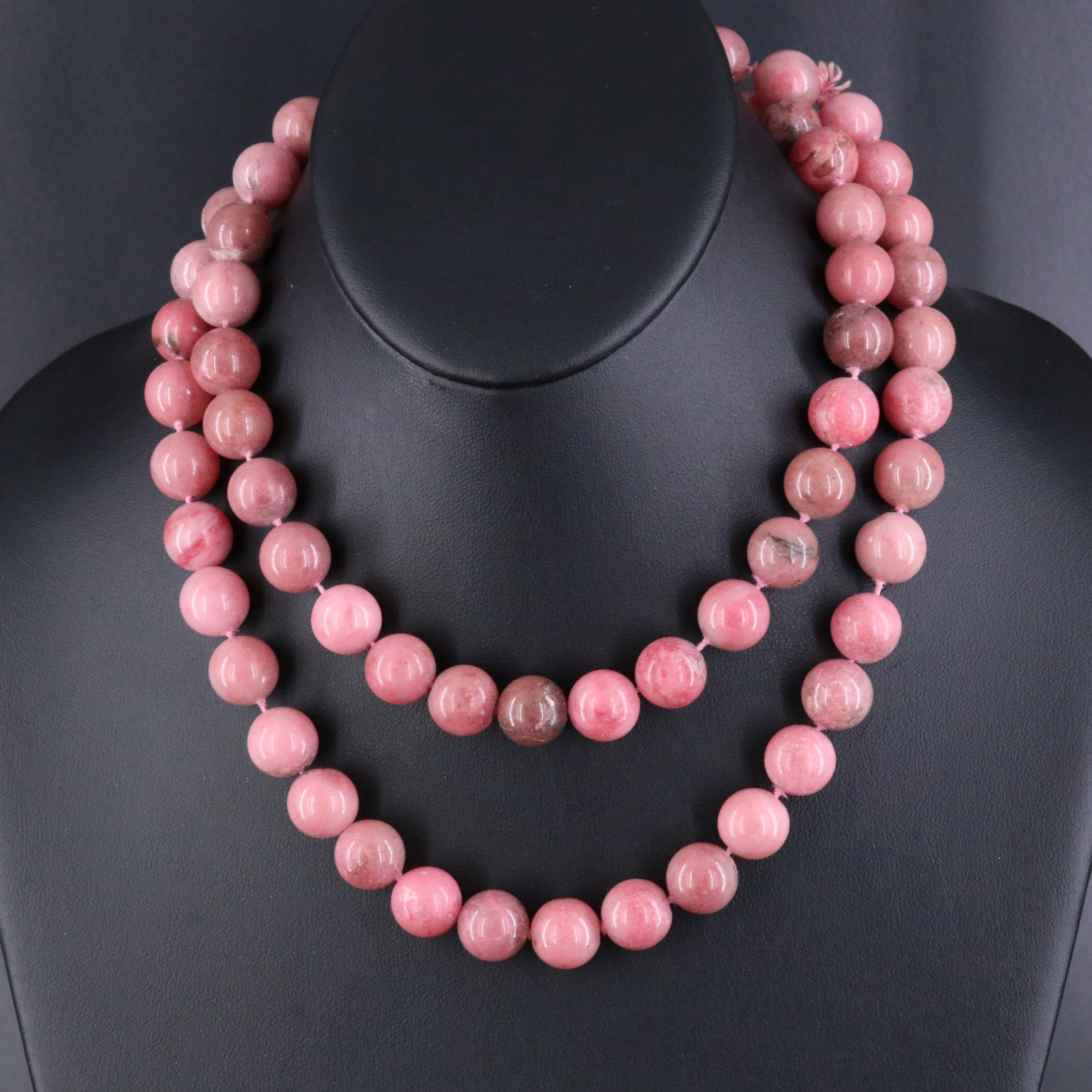 Rope Length Rhodonite Necklace