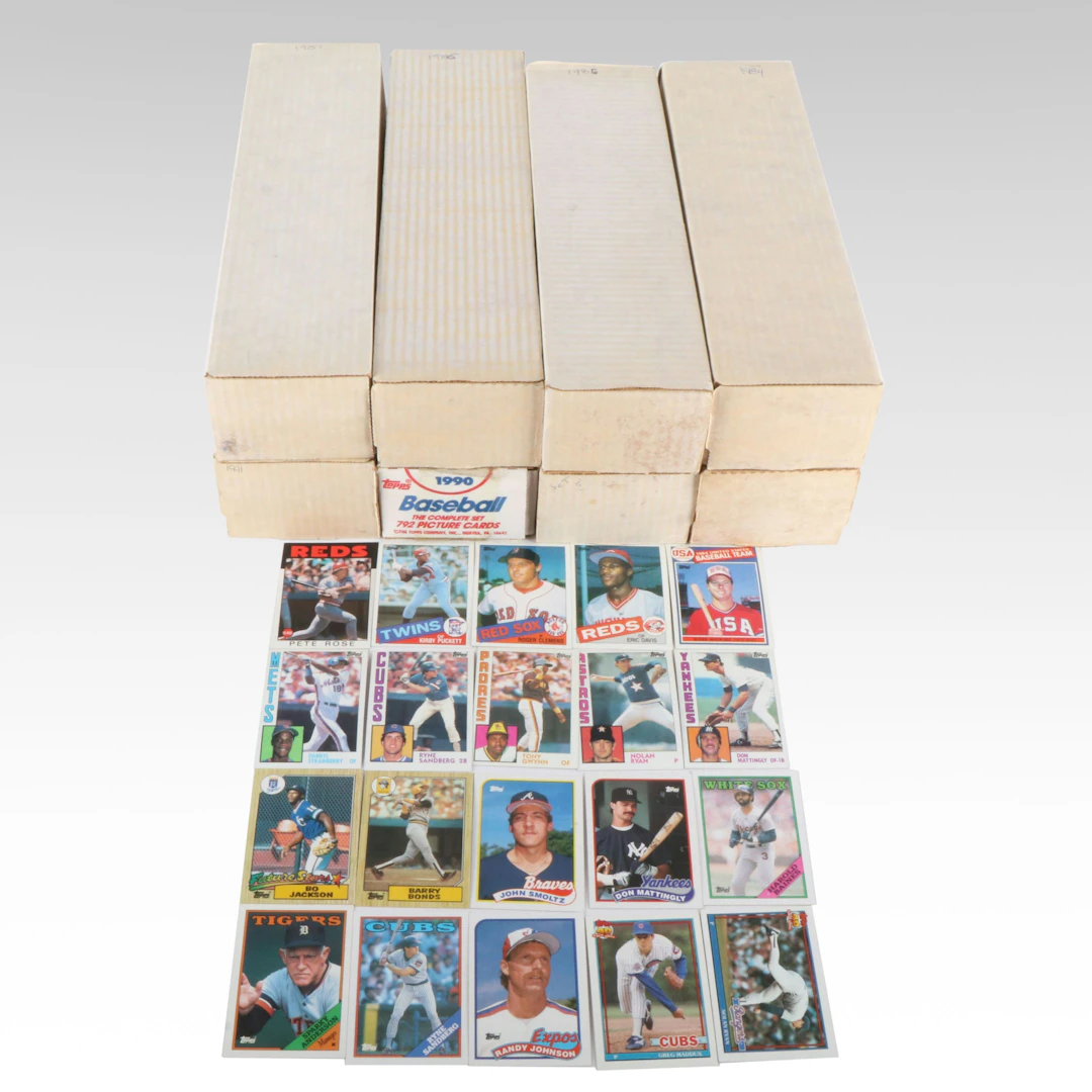 1984-1991 Topps Baseball Card Sets with Roger Clemens and Eric Davis Rookies