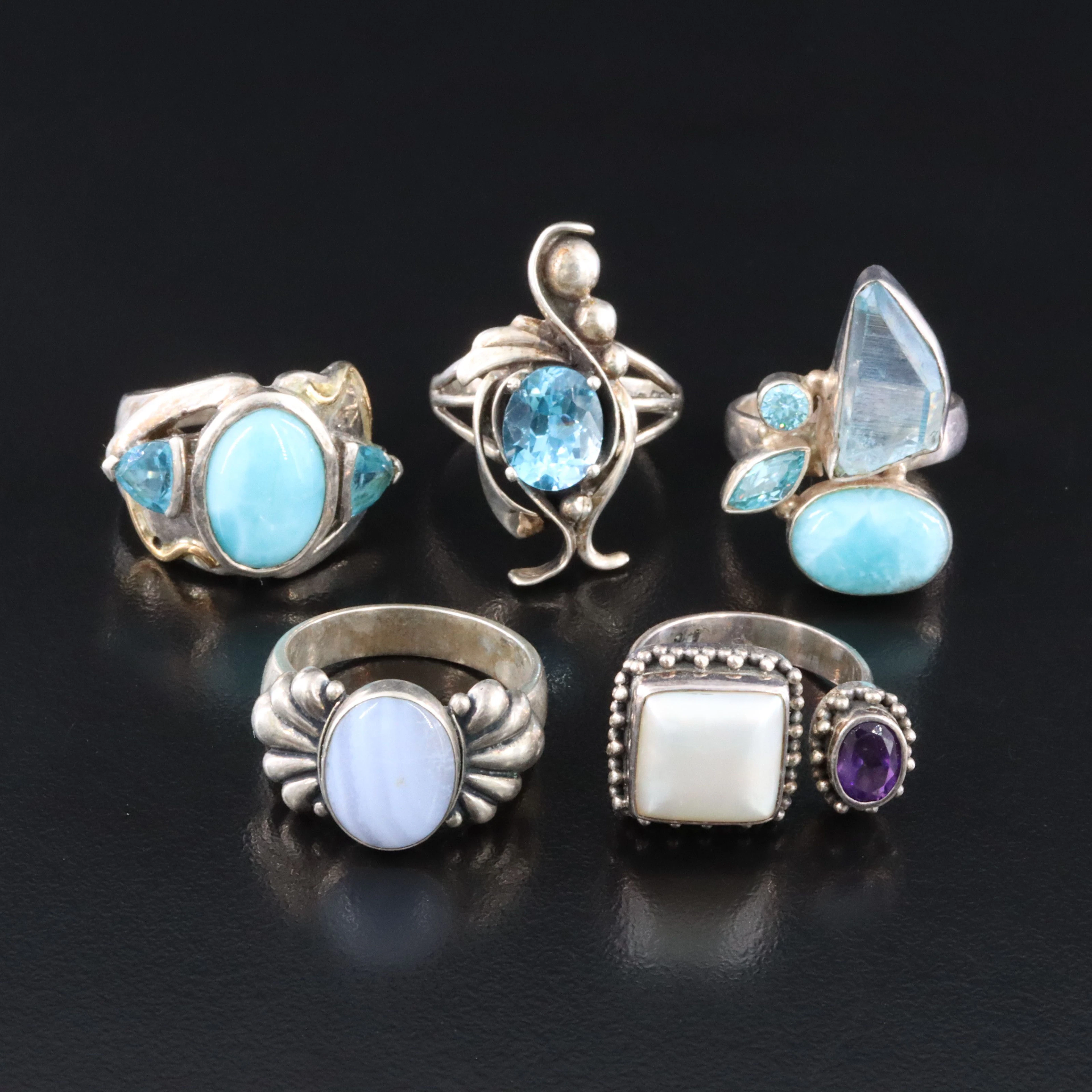 Robert Manse, Relios and Larimar Featured in Sterling Rings