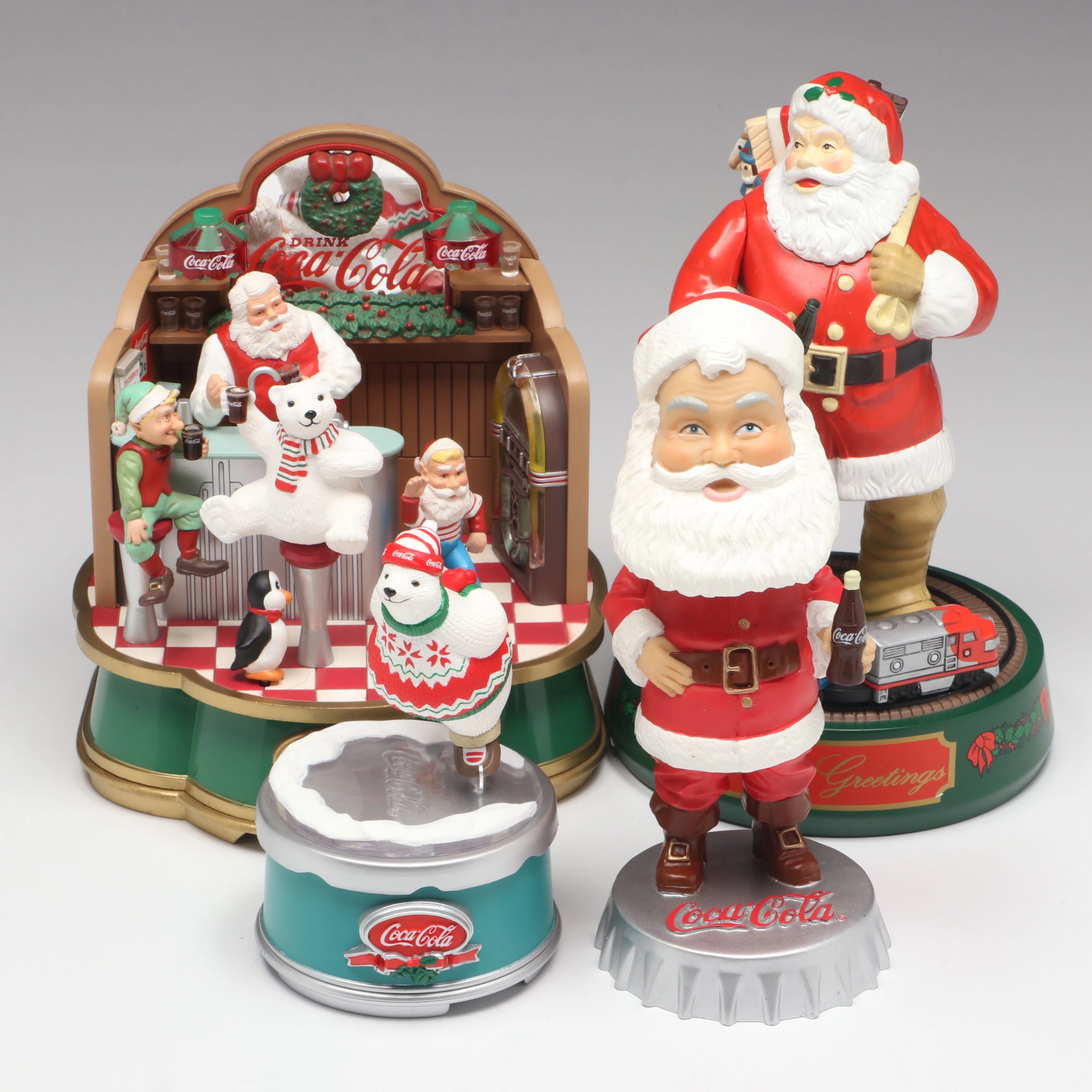 Coca-Cola Santa Claus Musical Figurines and Bobblehead