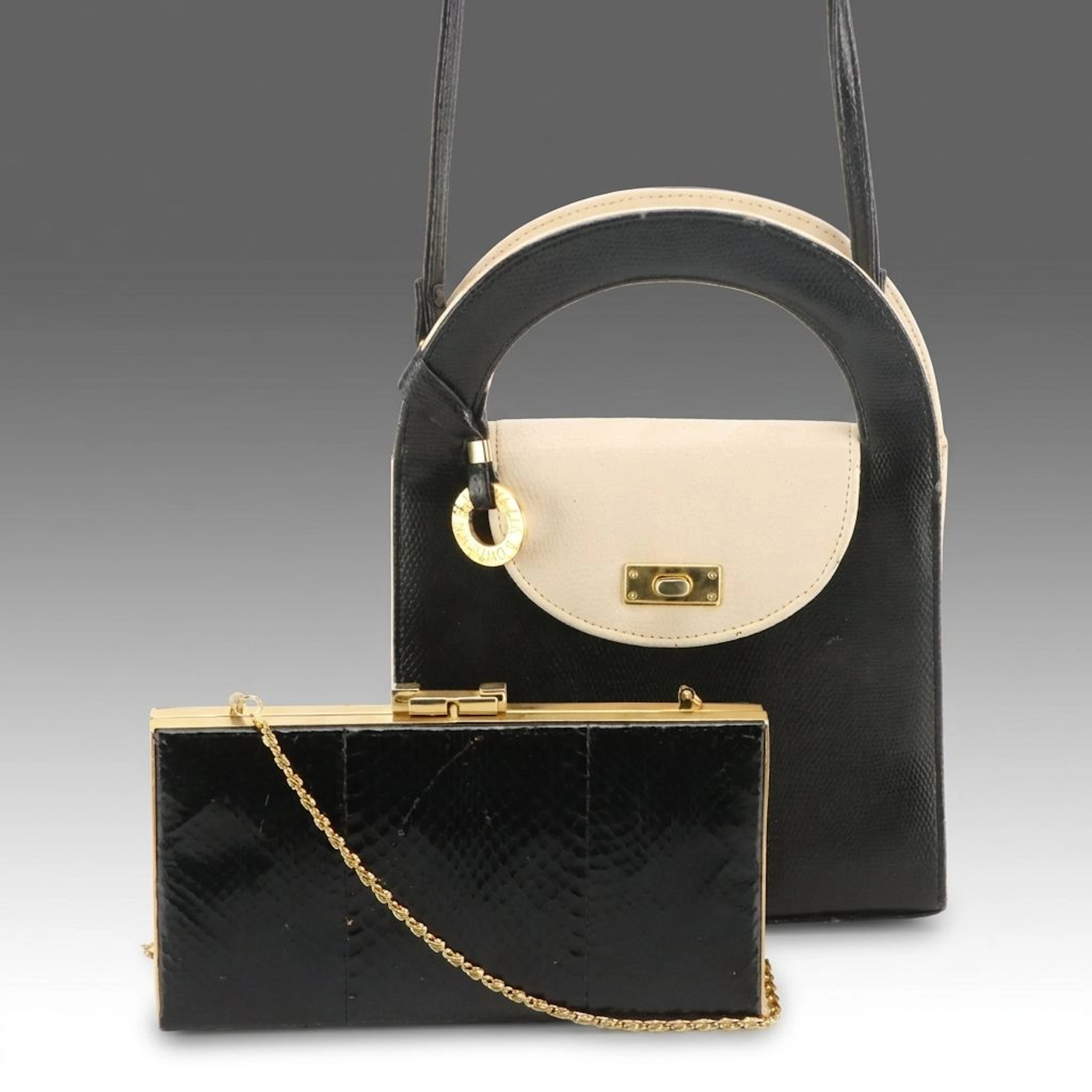 Adrienne Vittadini Two-Way Bag and Le-Ann Clutch Purse with Chain Strap