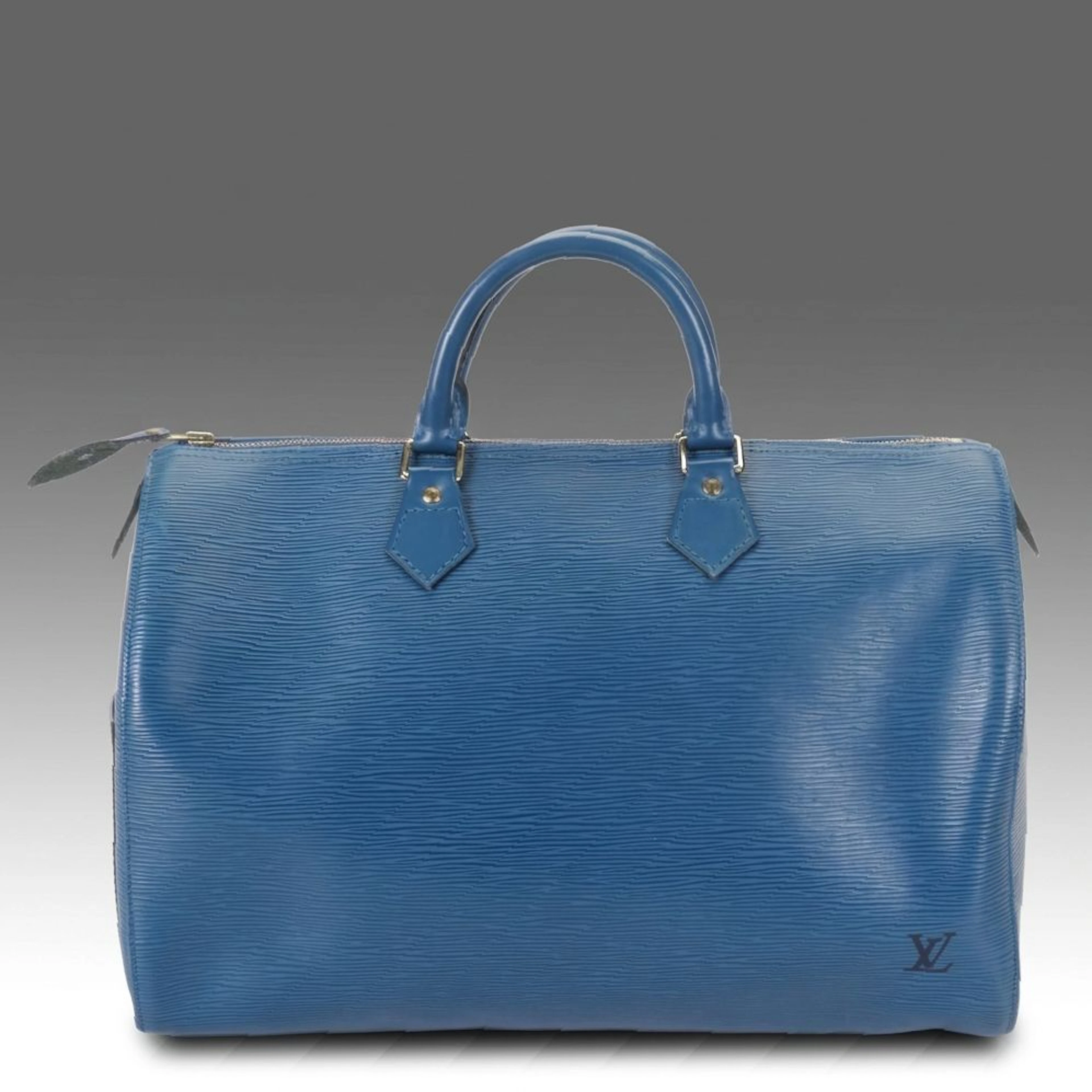 Louis Vuitton Speedy 35 in Toledo Blue Epi and Smooth Leather