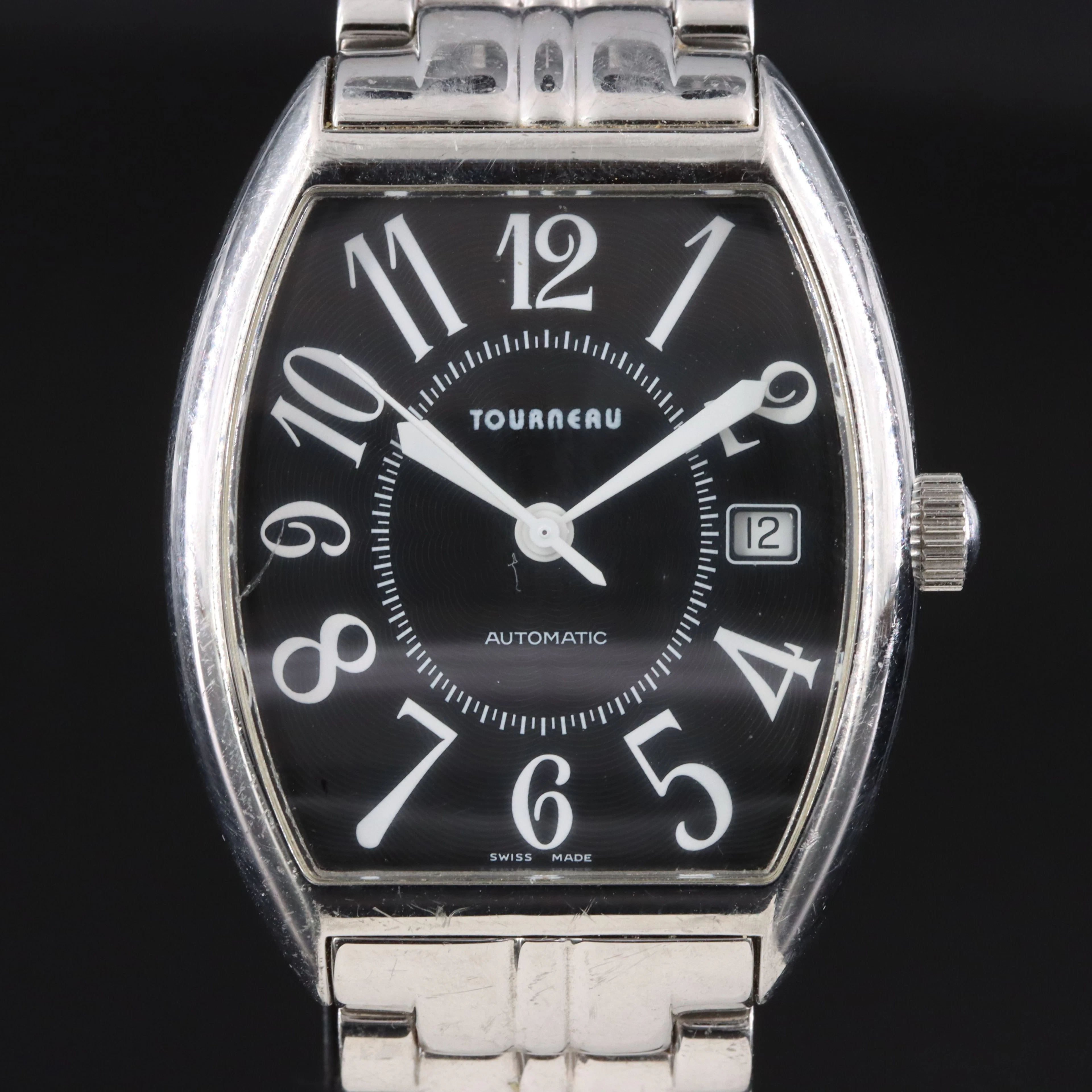 Tourneau Tonneau Black Dial Stainless Steel Automatic Watch #80051