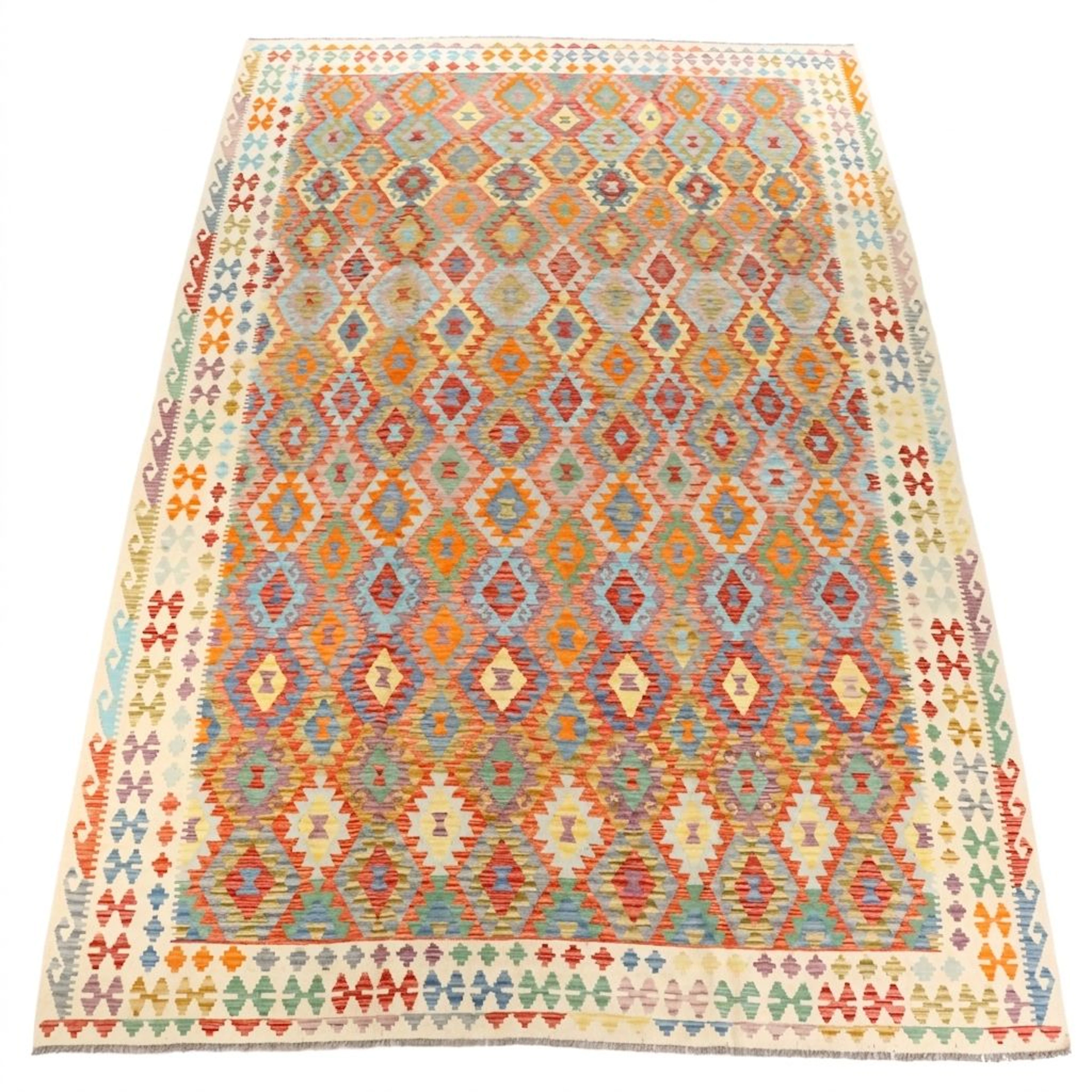 10'1 x 16'5 Handwoven Turkish Kilim Room-Sized Rug