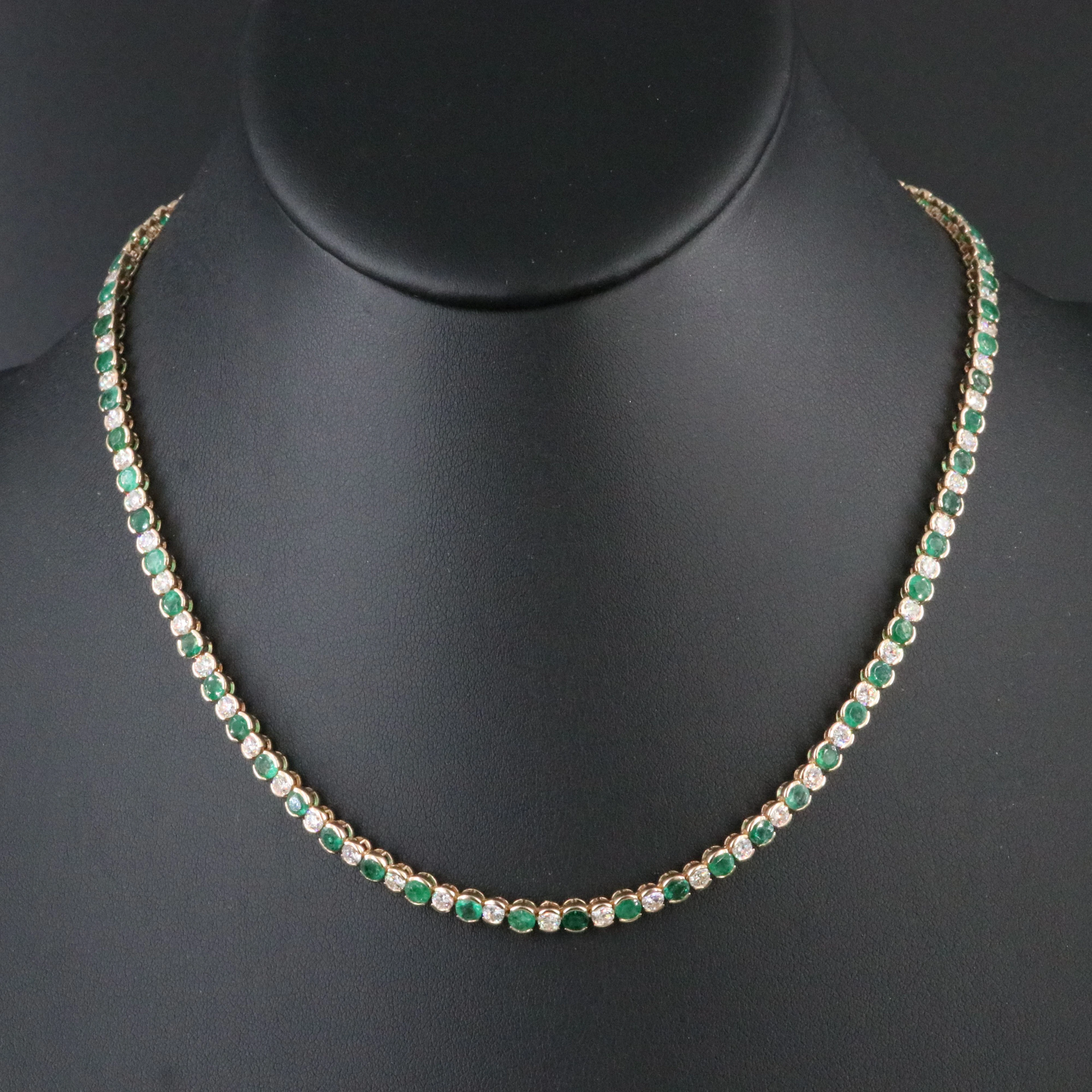 14K 9.77 CTW Emerald and 5.53 CTW Diamond Necklace
