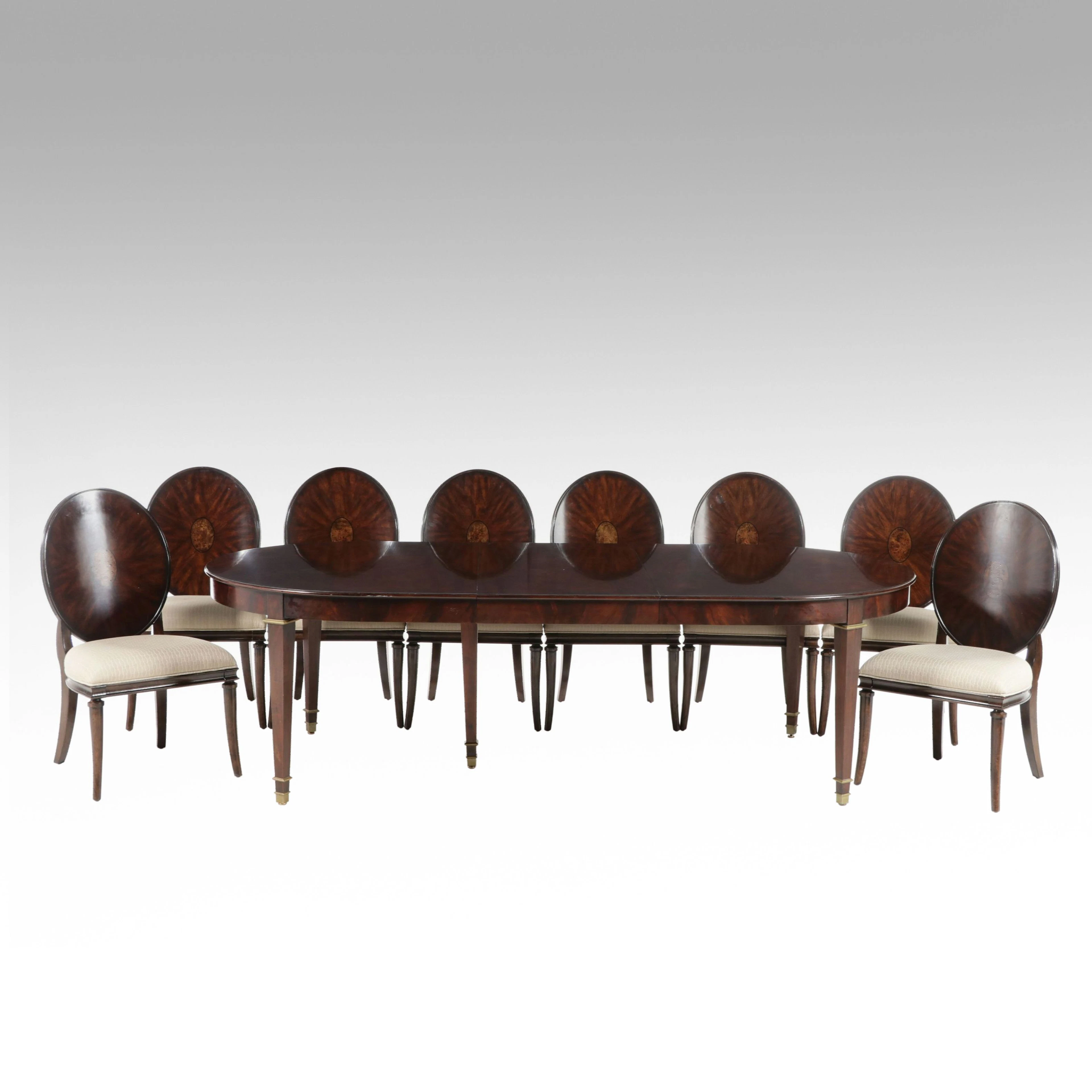 Stanley Furniture Nine-Piece Sheraton Style Mahogany Dining Set