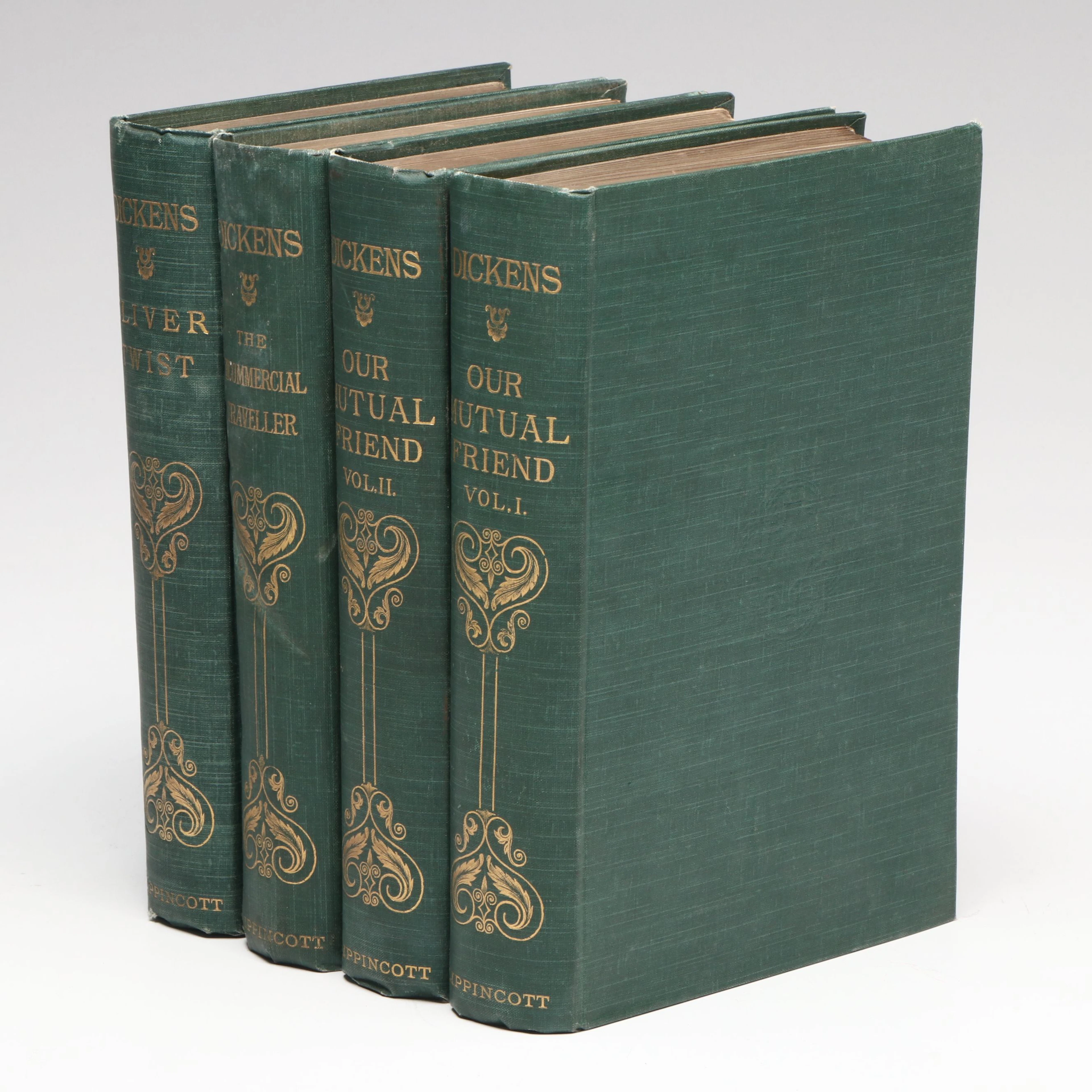 "Our Mutual Friend" Two-Volume Set and More by Charles Dickens, Late 19th C.
