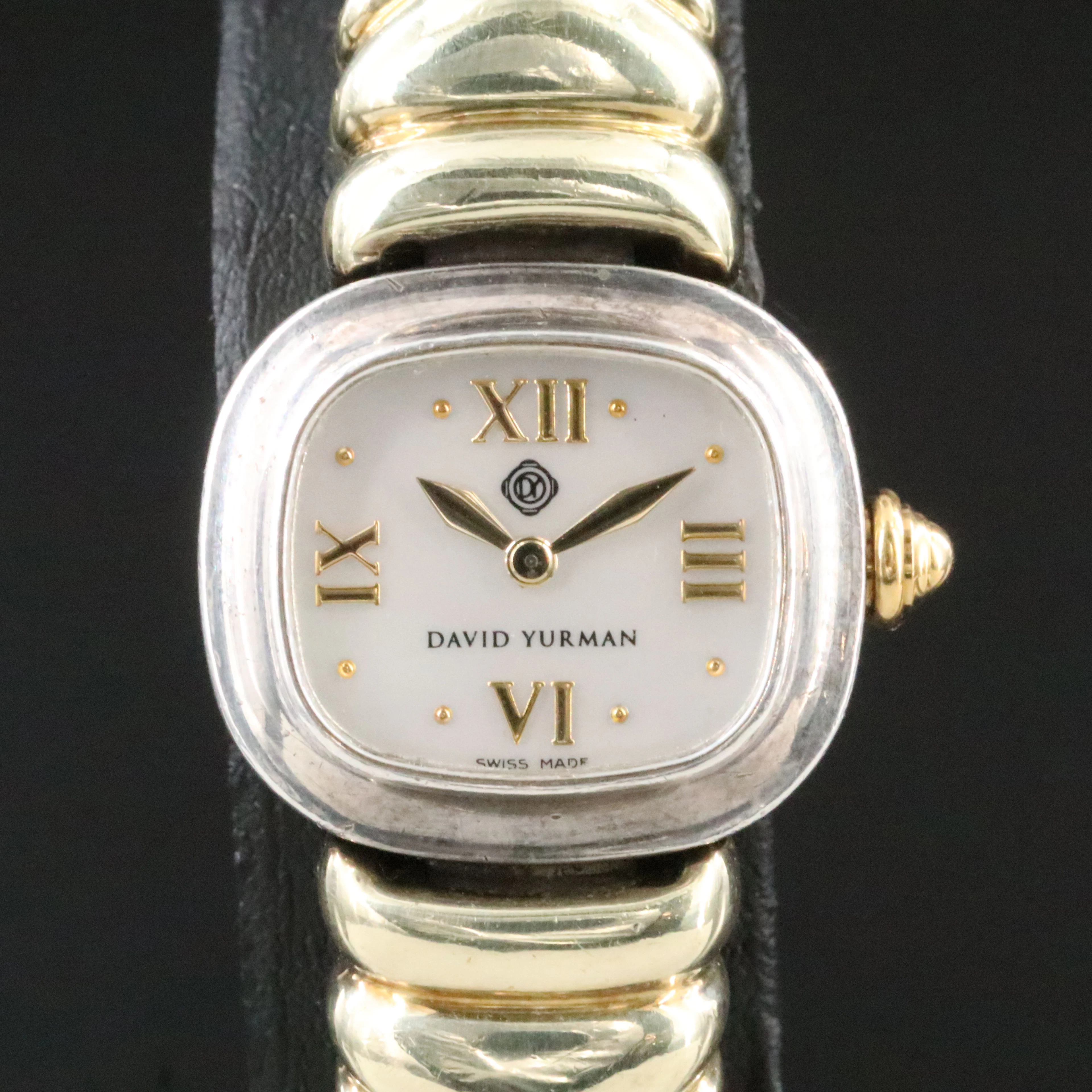 David Yurman Sterling Silver and 14K Mother-of-Pearl Dial Quartz Watch