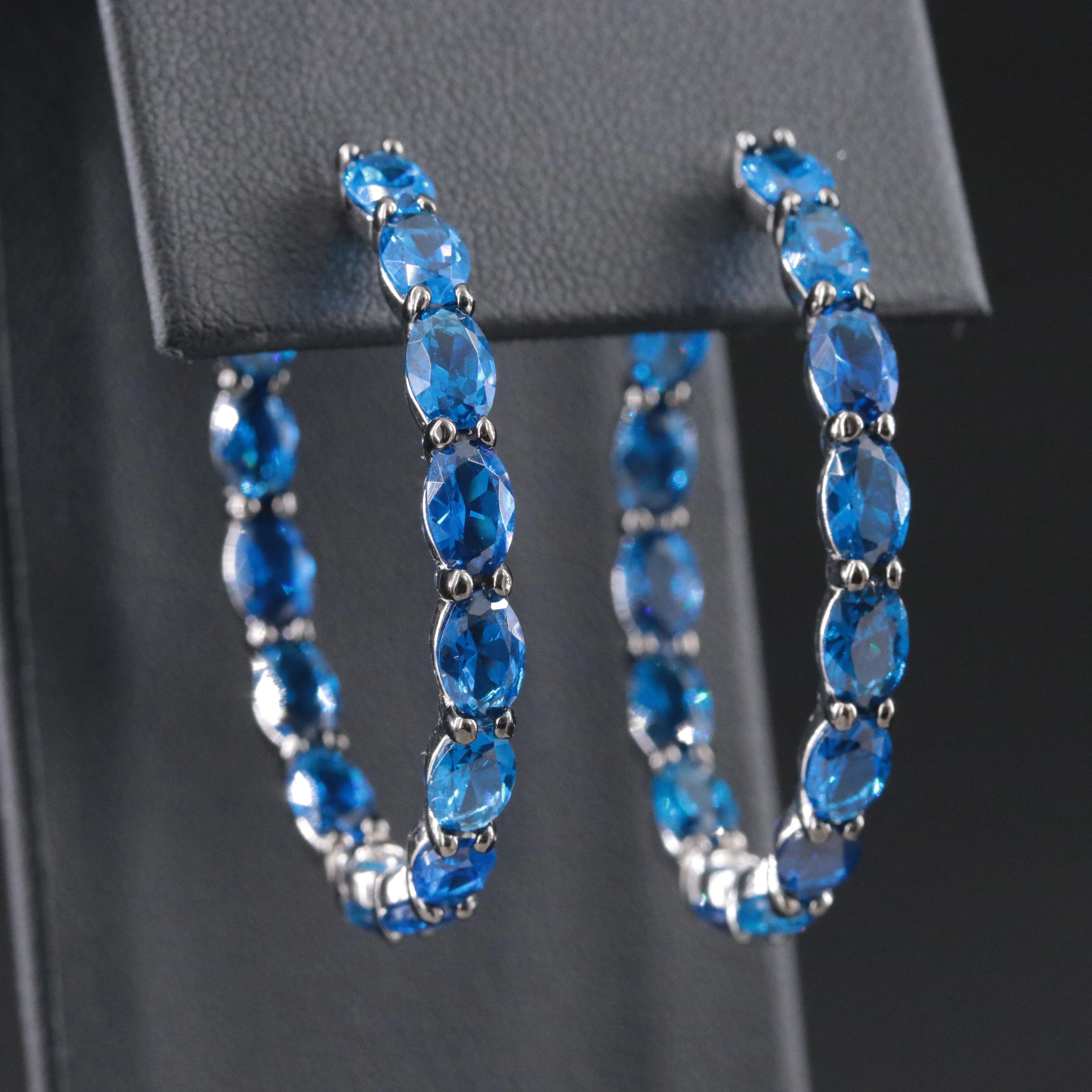 Sterling Spinel Inside-Out Hoop Earrings