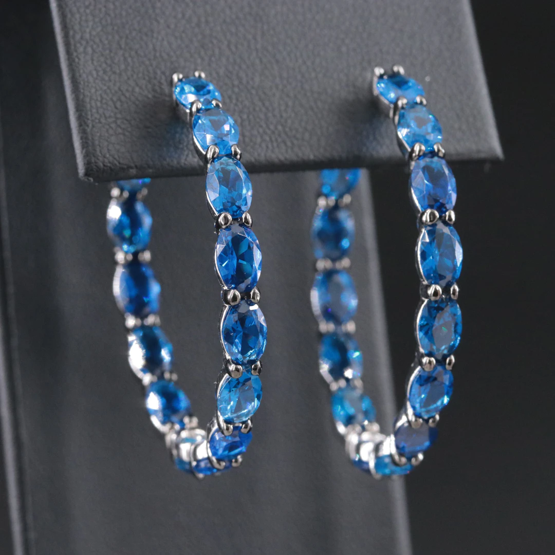 Sterling Spinel Inside-Out Hoop Earrings
