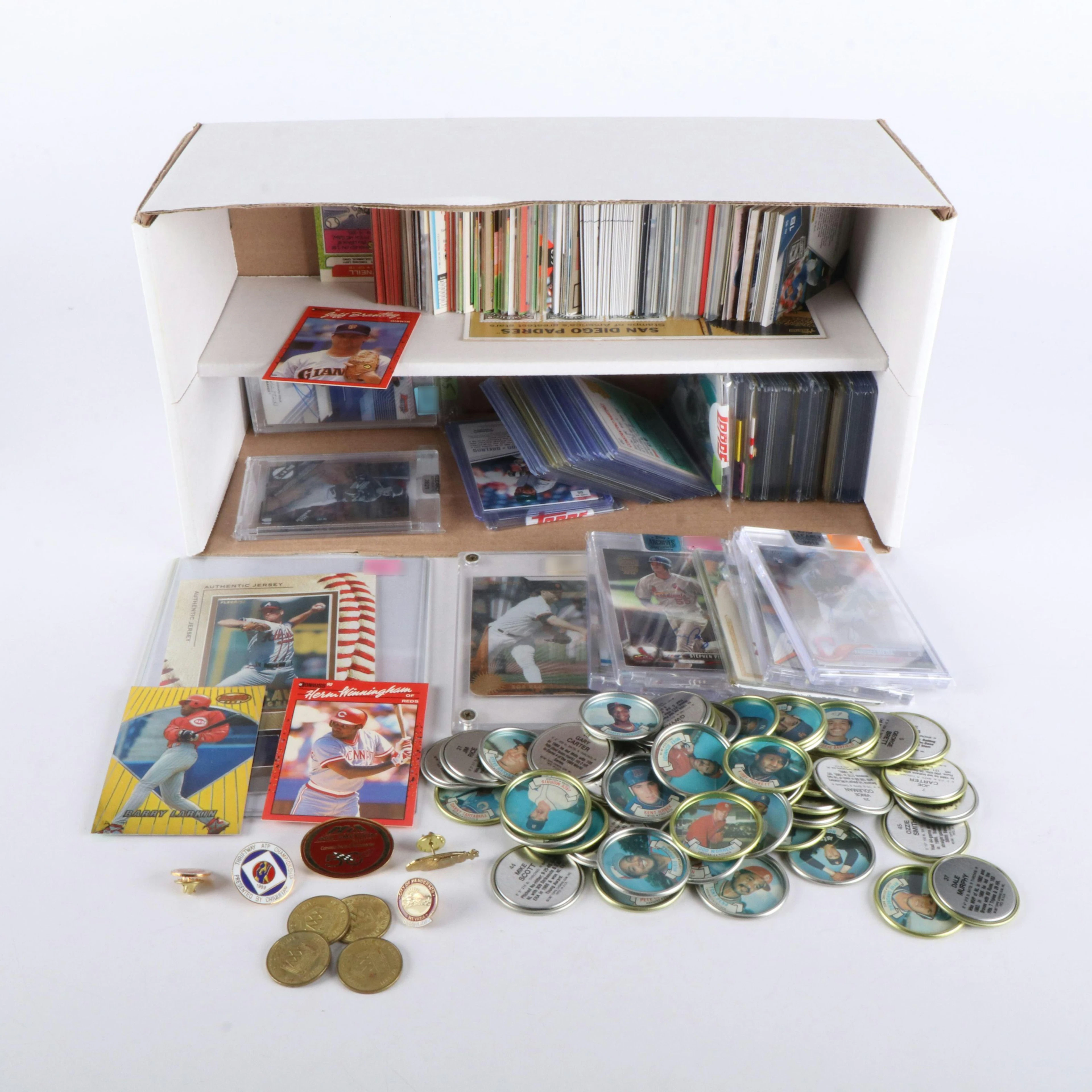Collection of Over 200 Baseball Cards, Including 1987 Topps Coins