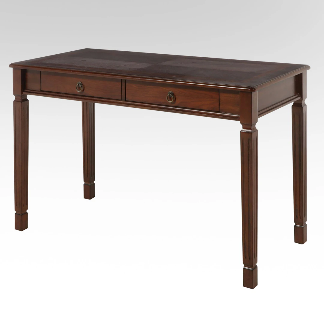 Traditional Style Cherry Two-Drawer Writing Desk