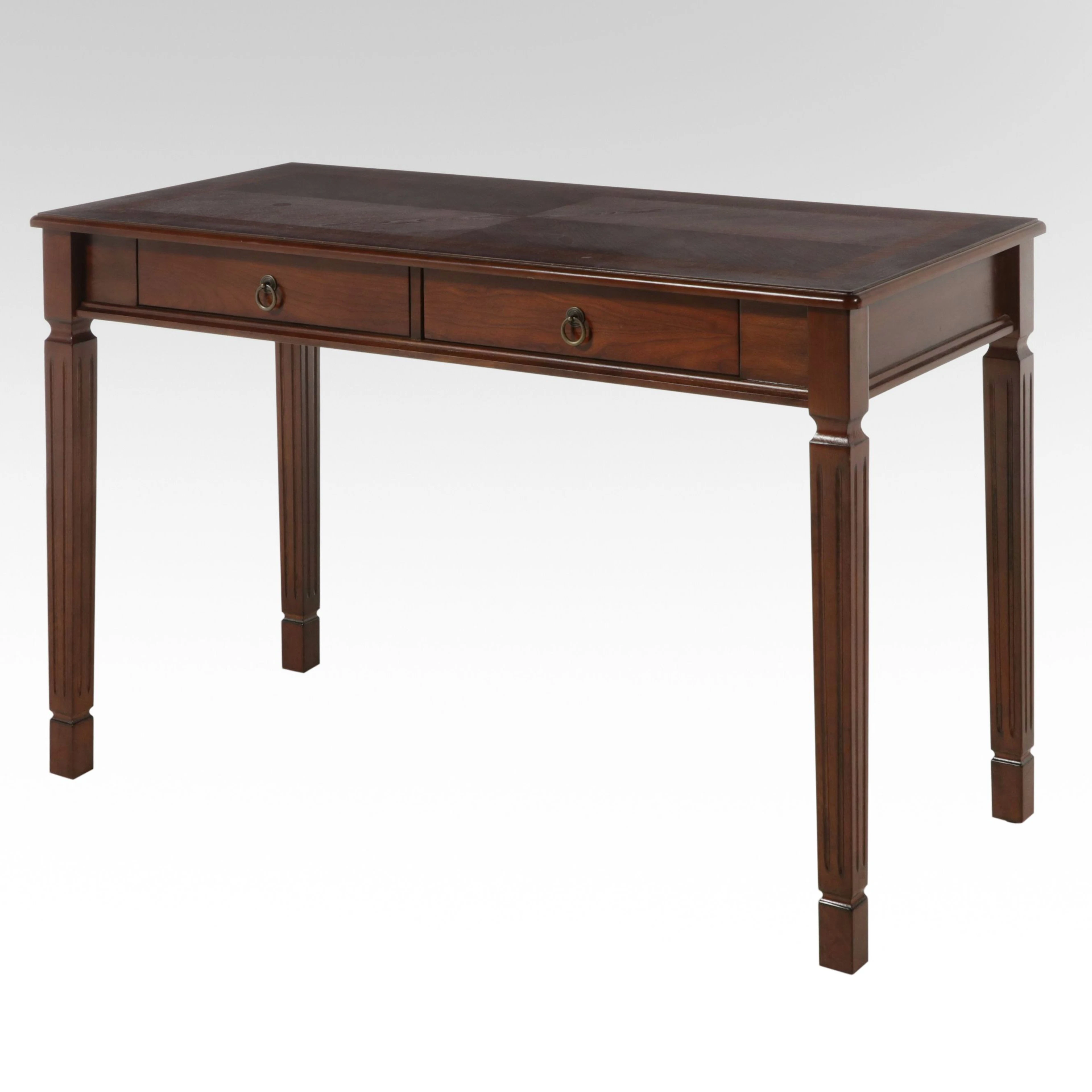 Traditional Style Cherry Two-Drawer Writing Desk