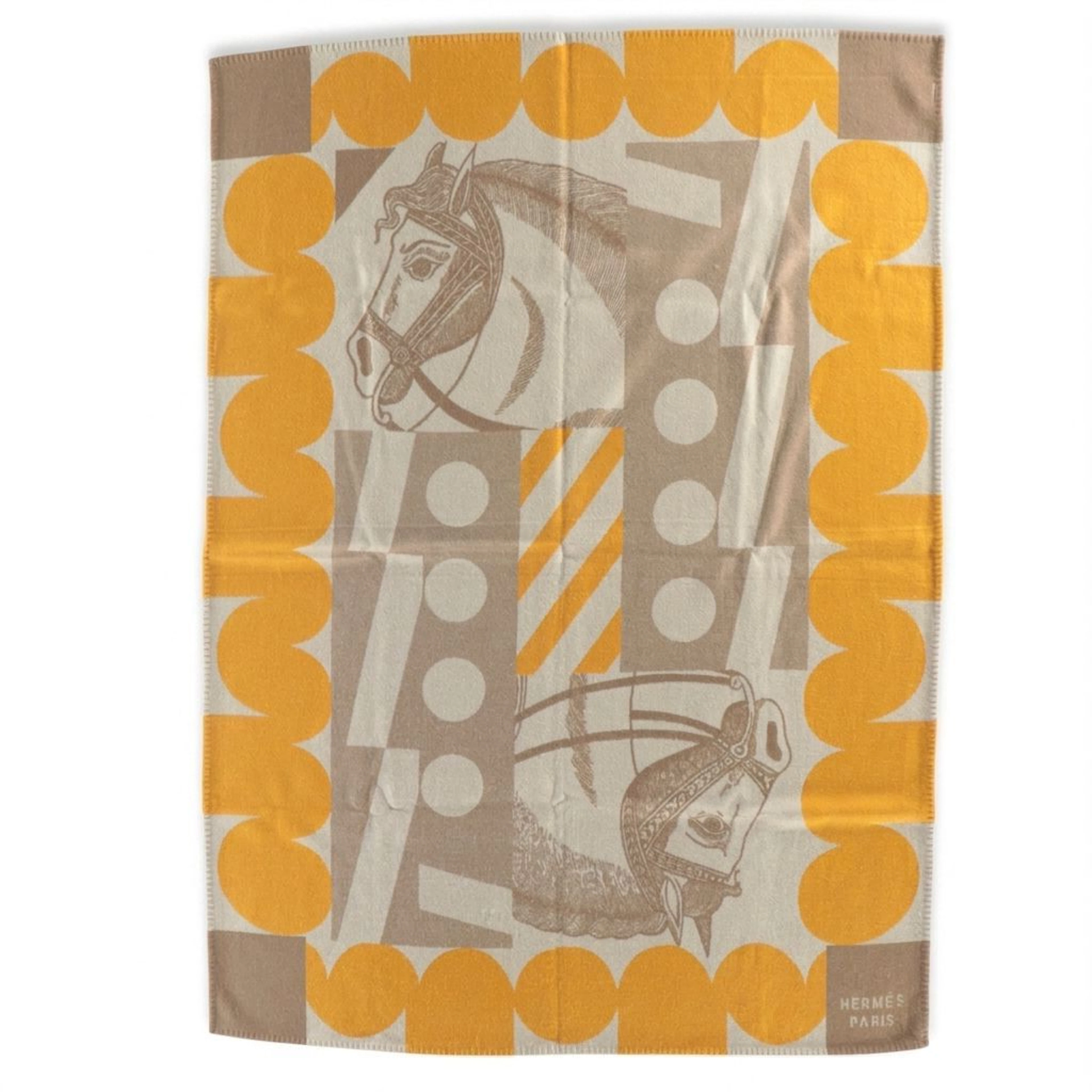 Hermès Avalon "Cheval Joker" Merino Wool and Cashmere Blanket
