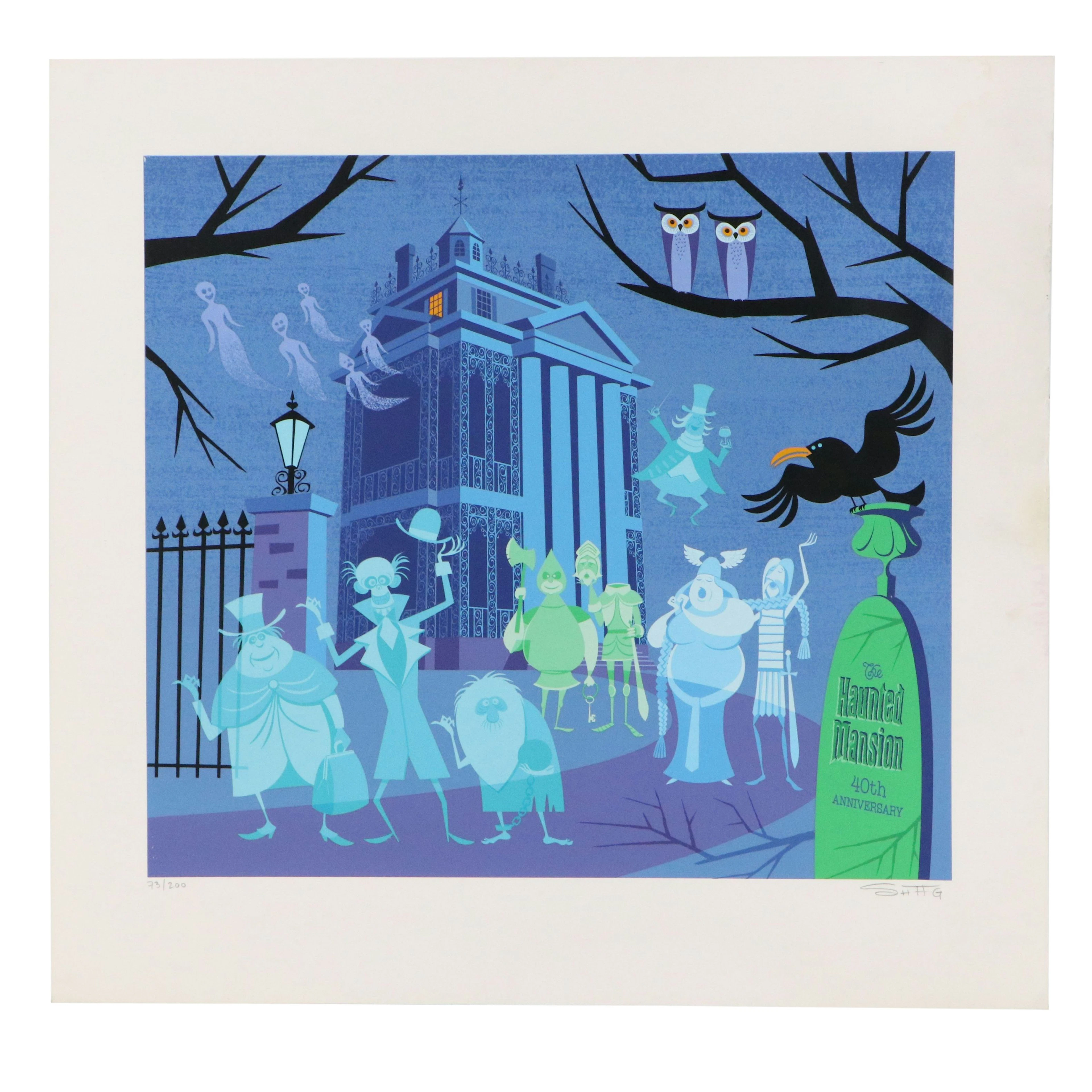 Josh "Shag" Agle Disney Haunted Mansion 40th Anniversary Serigraph, 2009