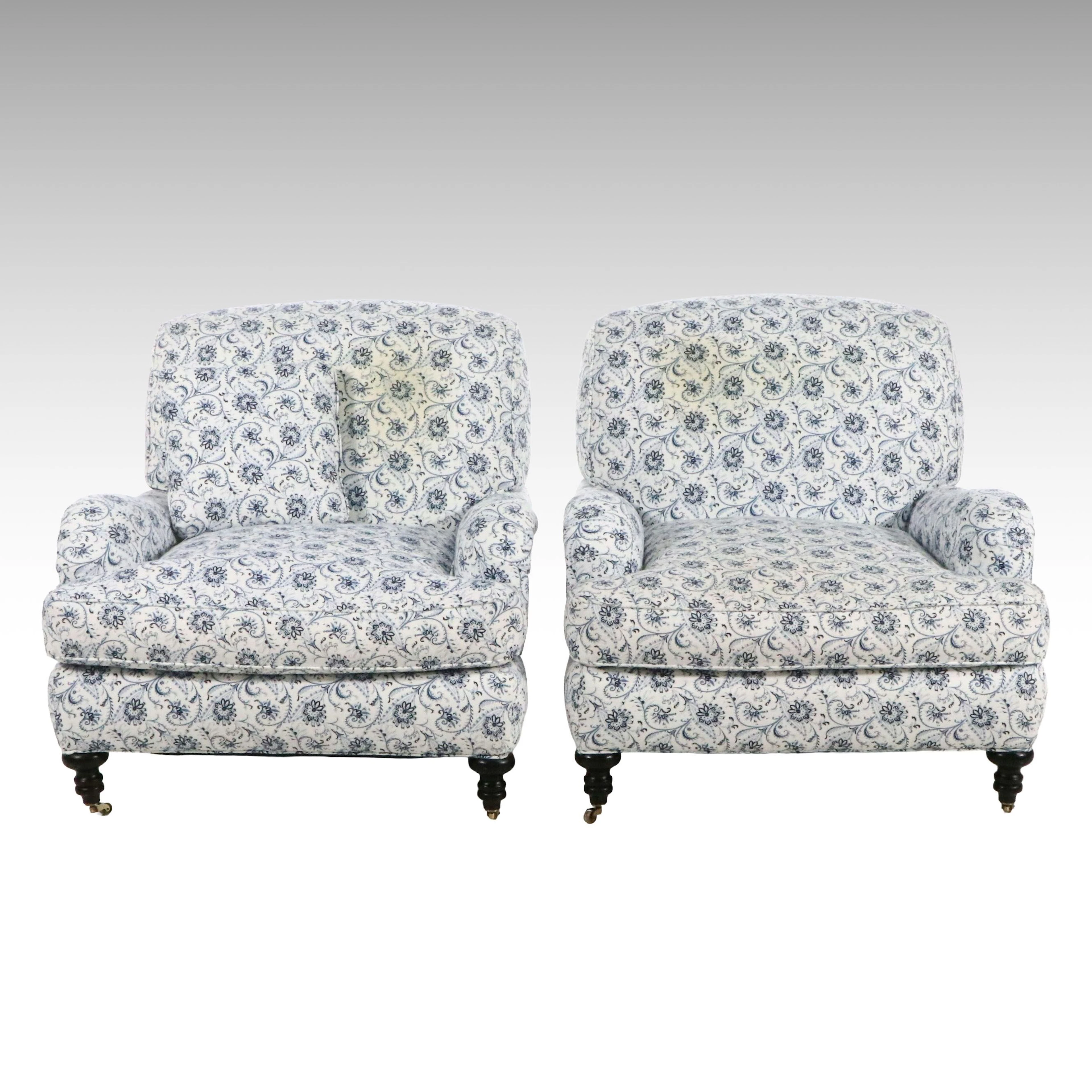 Pair of Williams-Sonoma Home "Howard" Style Armchairs, Early 21st Century