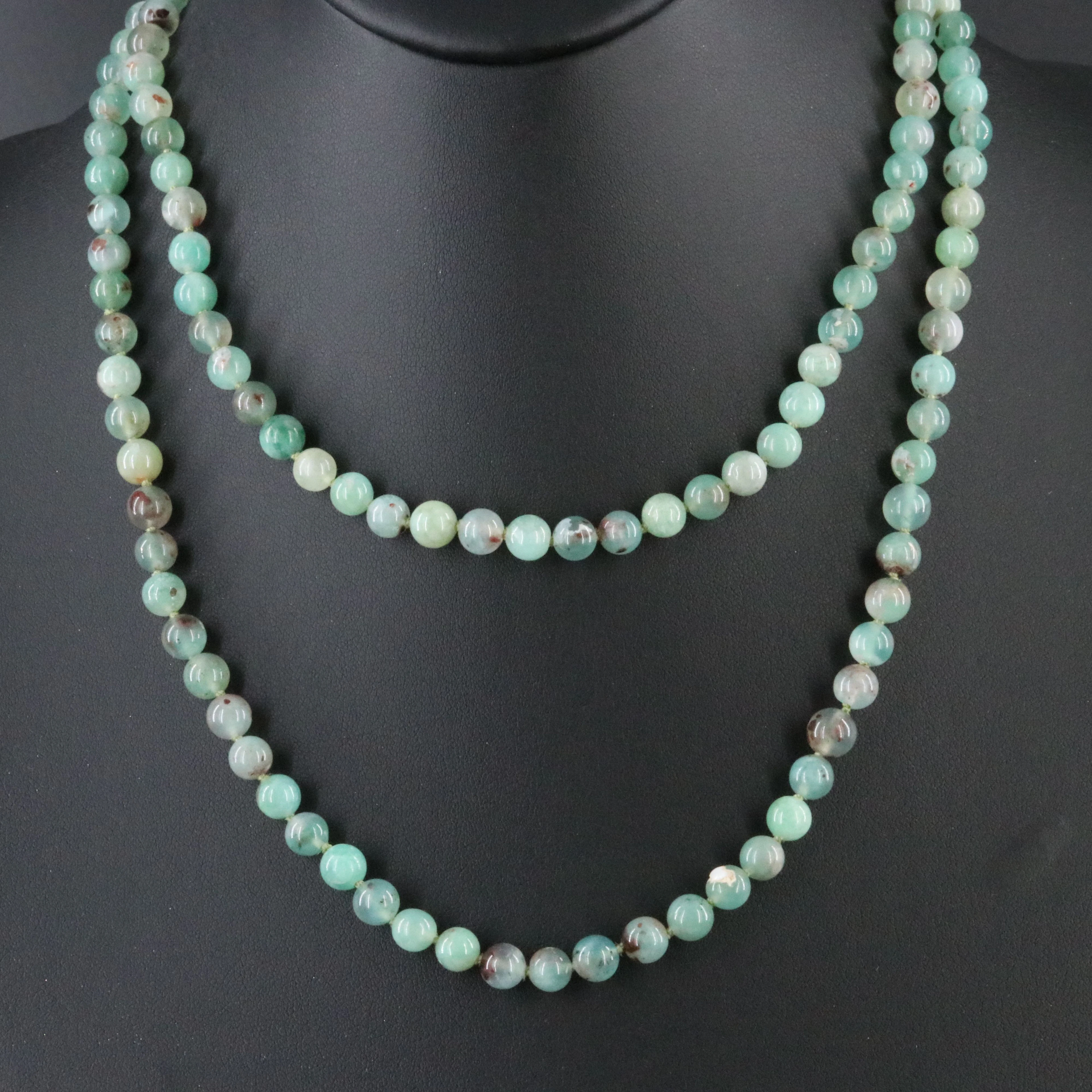 Sheryl Lowe Chalcedony Bead Necklace with Sterling Clasp