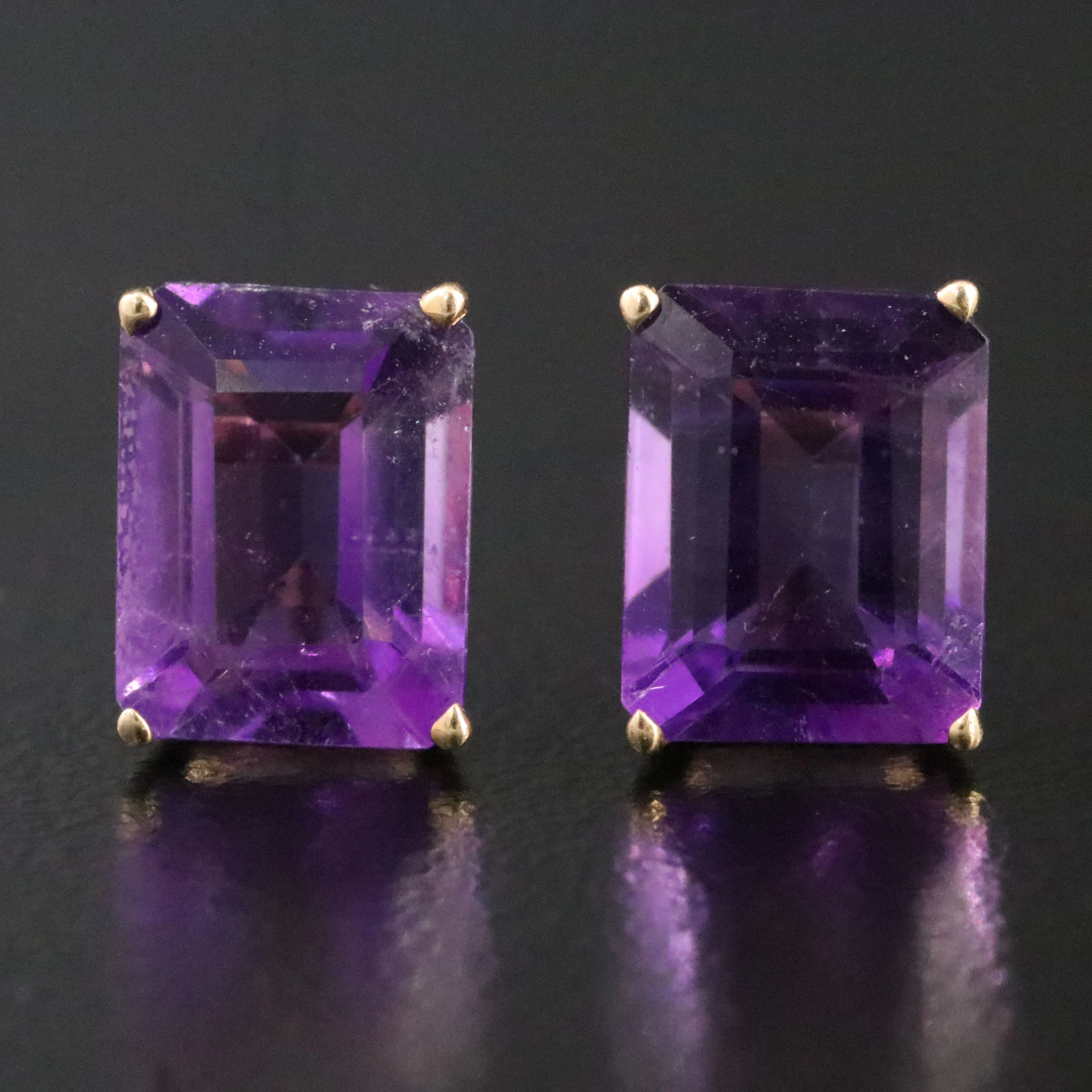 14K Amethyst Stud Earrings