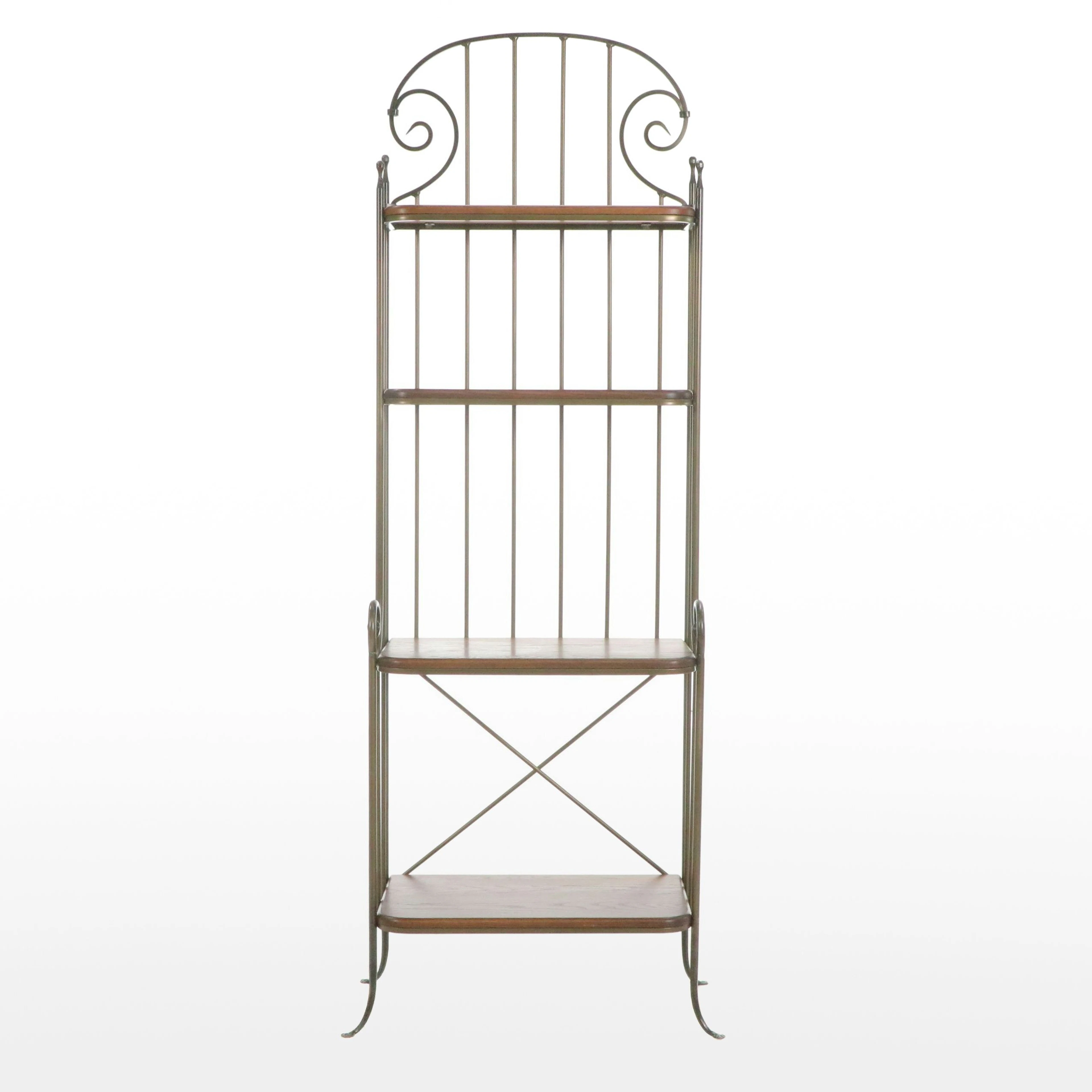 Charleston Forge Victorian Style Wood and Metal Baker's Rack