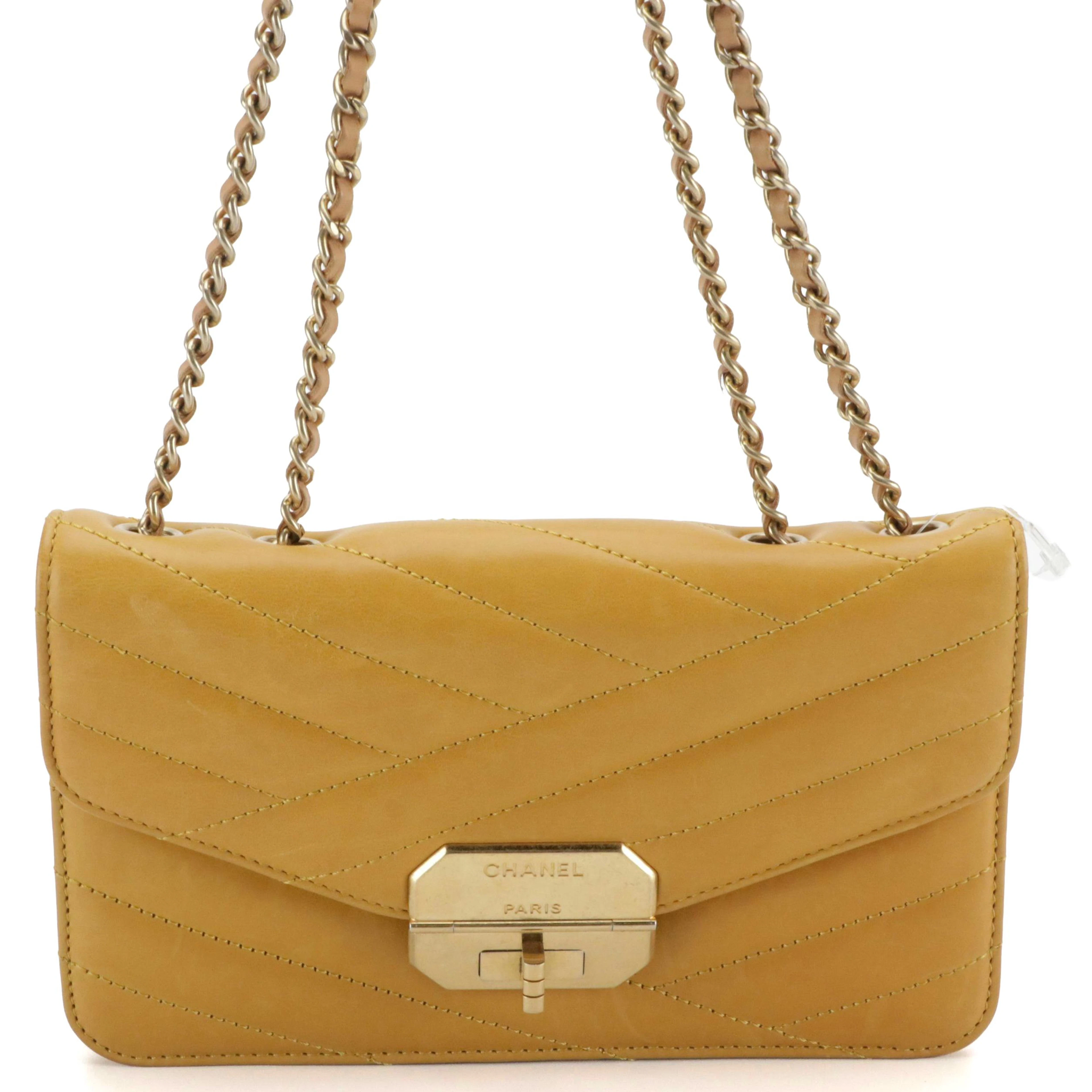 Chanel Gabrielle Flap Bag in Chevron Quilted Lambskin Leather
