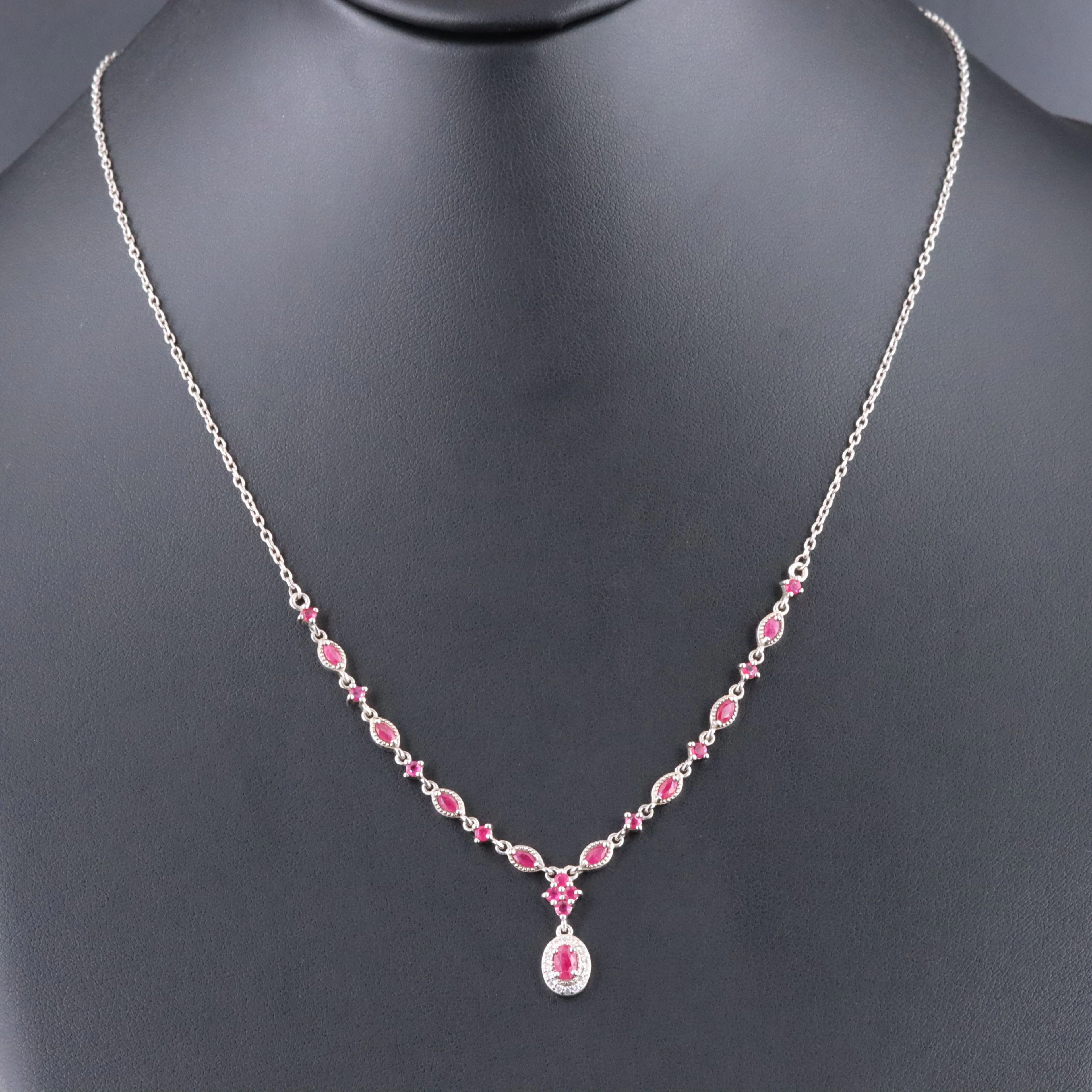 Sterling Filled Ruby Necklace