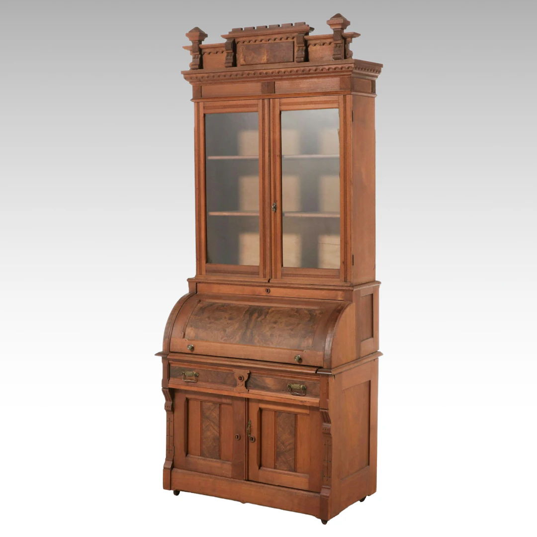 Eastlake Walnut Secretary Desk, Late 19th Century