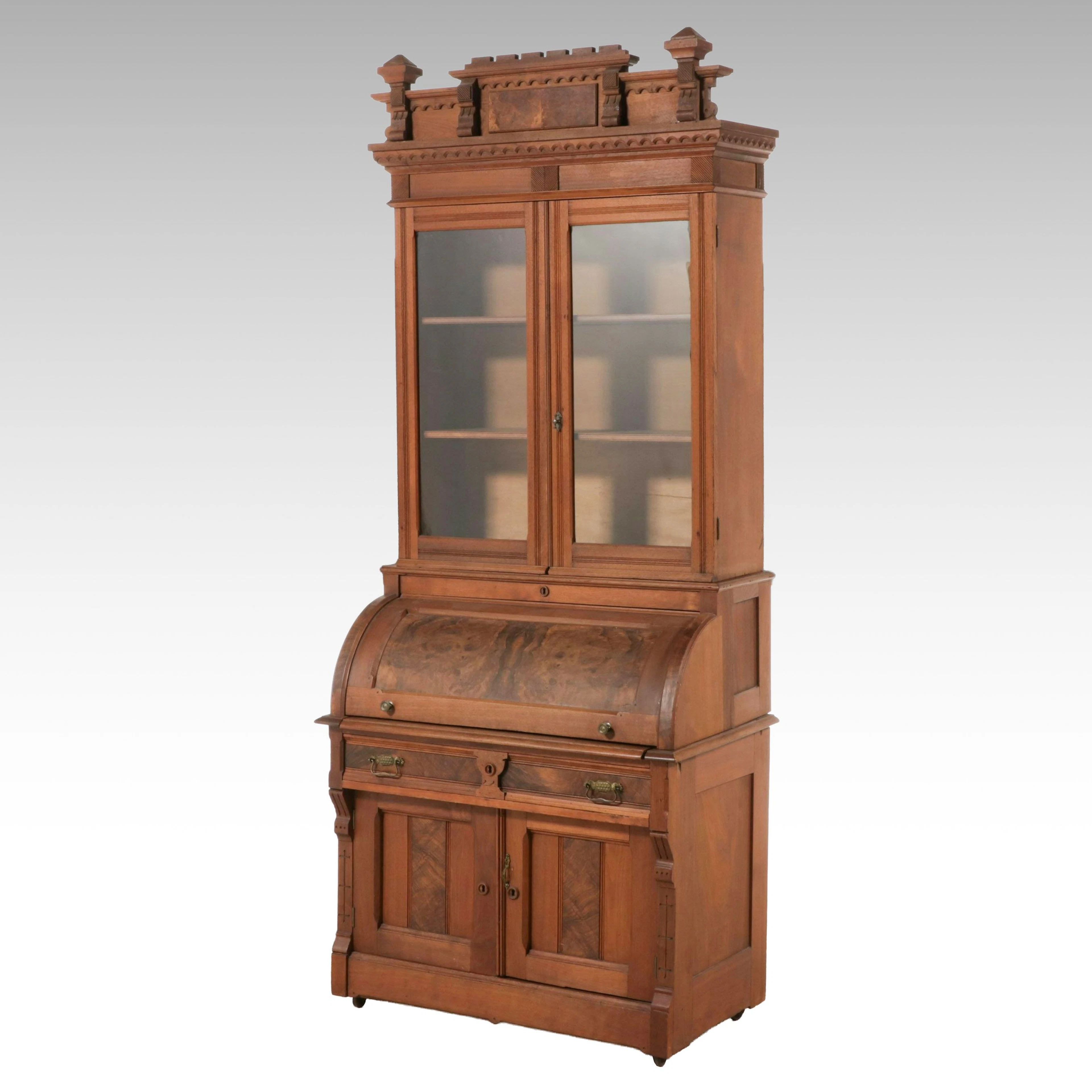 Eastlake Walnut Secretary Desk, Late 19th Century