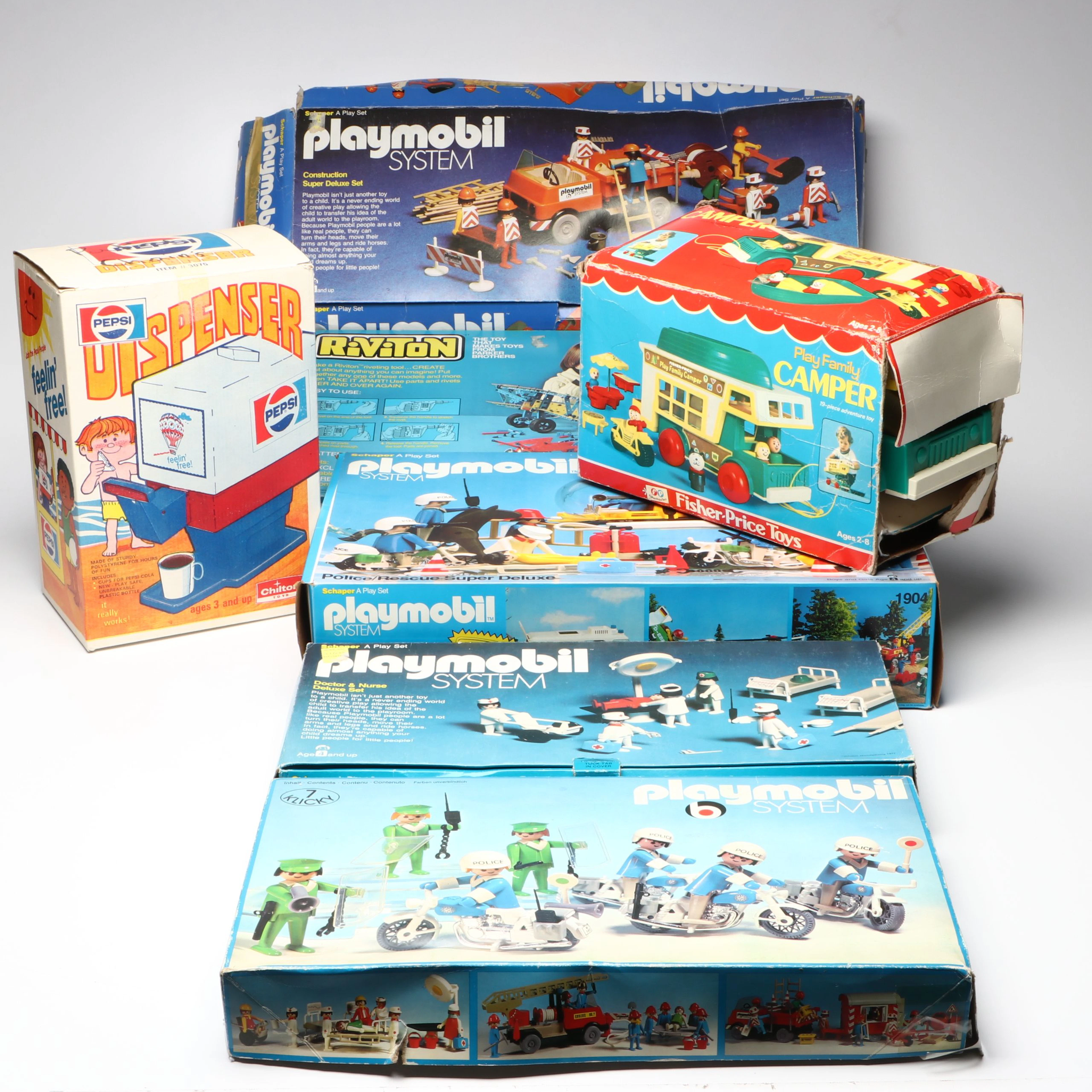 Playmobil "Police/Rescue," "Construction" and More Playsets and Toys, 1970s