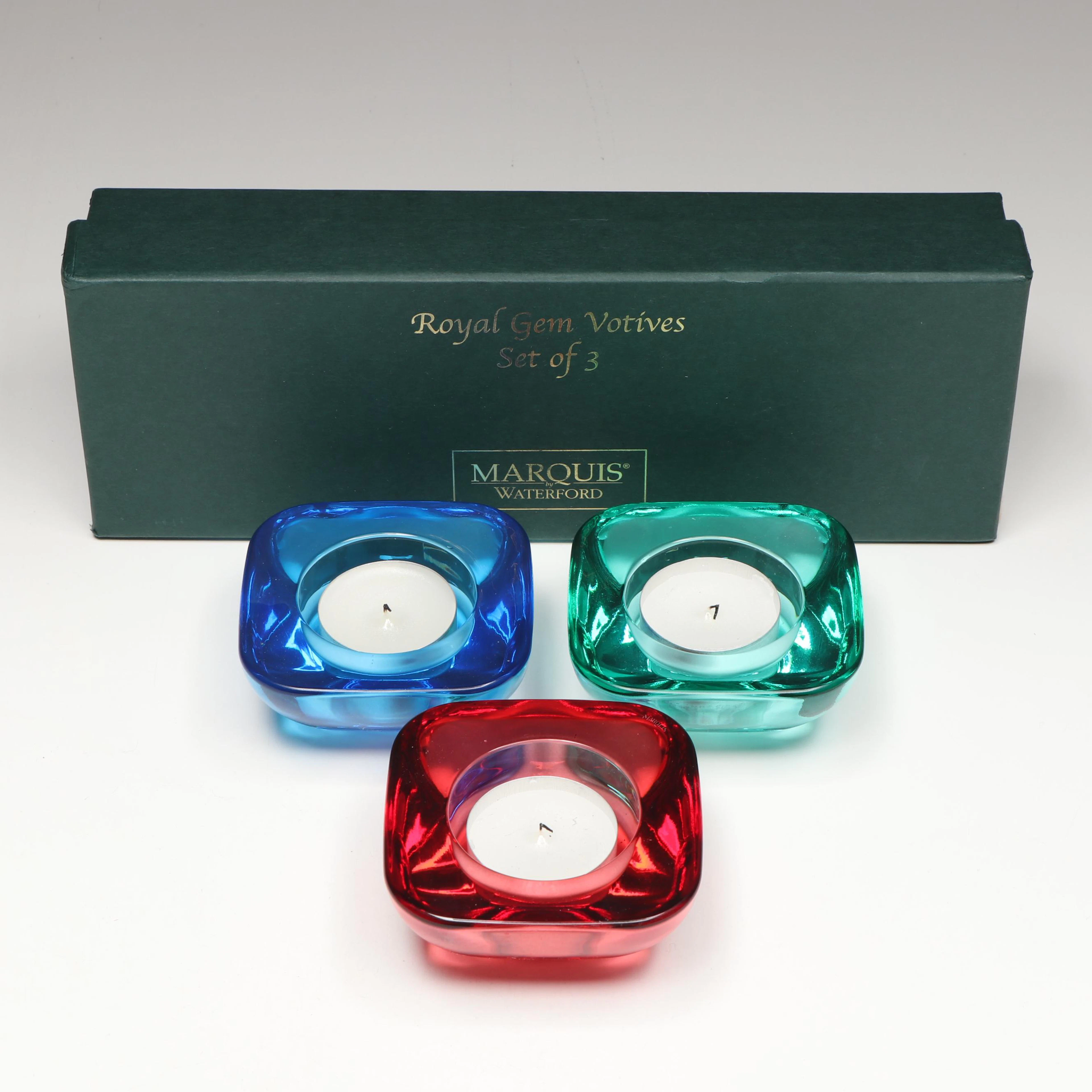 Marquis by Waterford Roysl Gem Crystal Votive Holders
