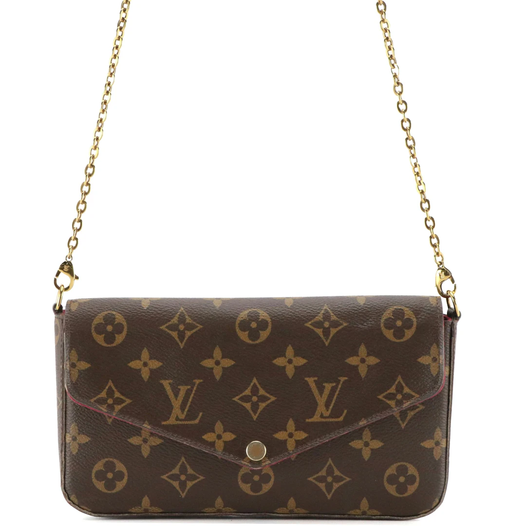 Louis Vuitton Félicie Pochette Chain Strap Crossbody Bag in Monogram Canvas