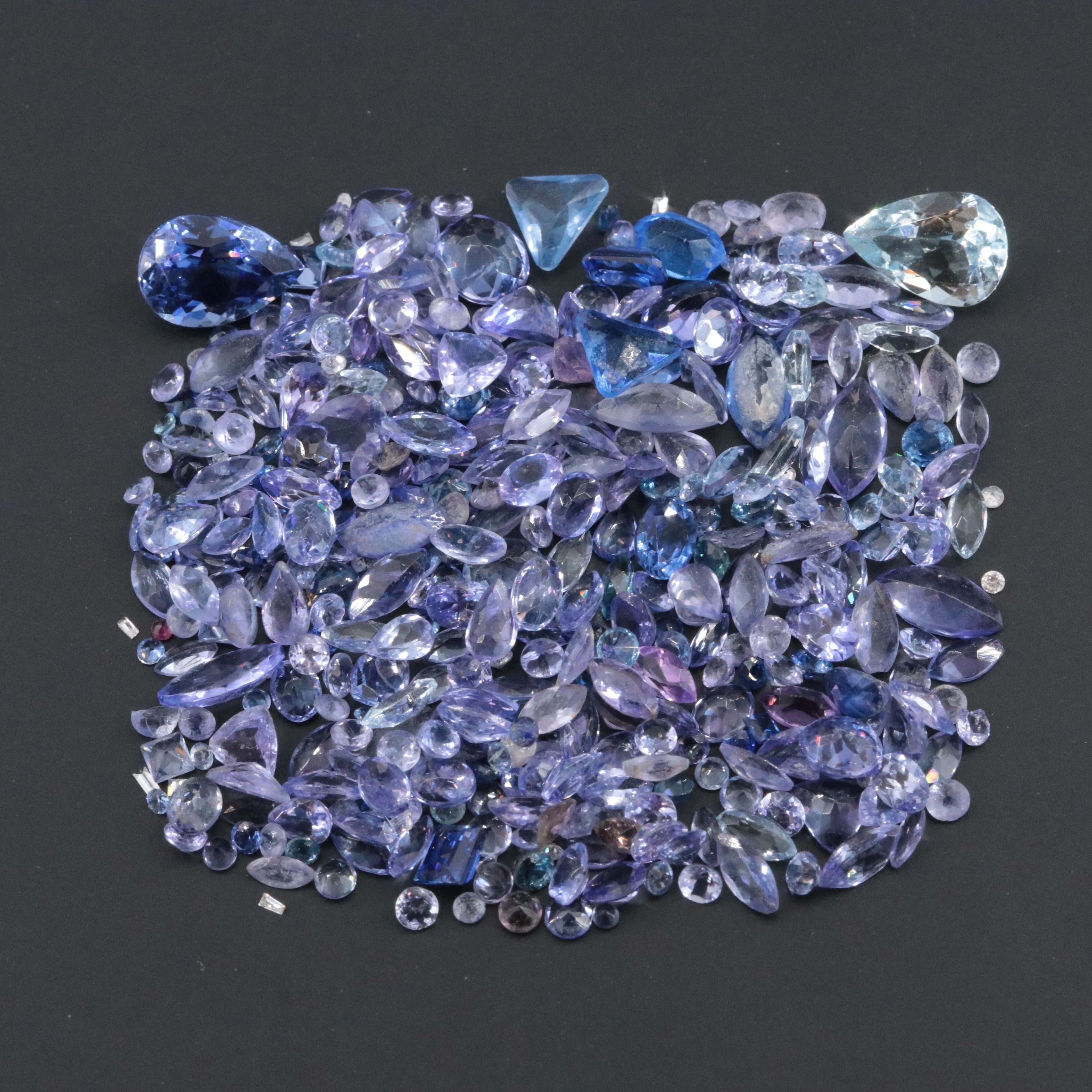 Loose 51.08 CTW Gemstone Lot Including Aquamarine and Tanzanite