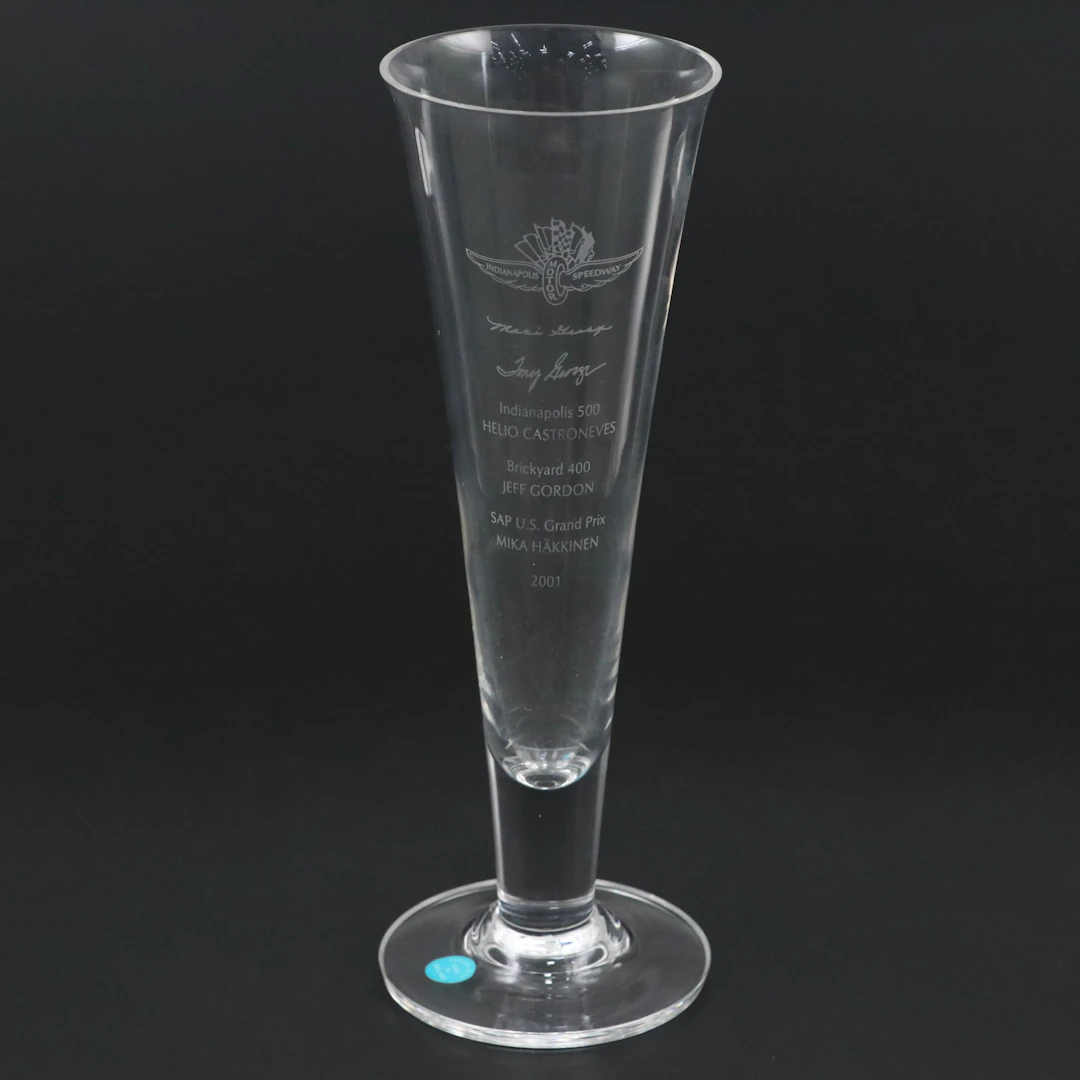 Tiffany & Co. "Indianapolis Motor Speedway" Etched Crystal Vase, 2001