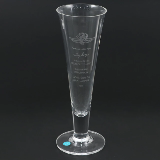 Tiffany & Co. "Indianapolis Motor Speedway" Etched Crystal Vase, 2001
