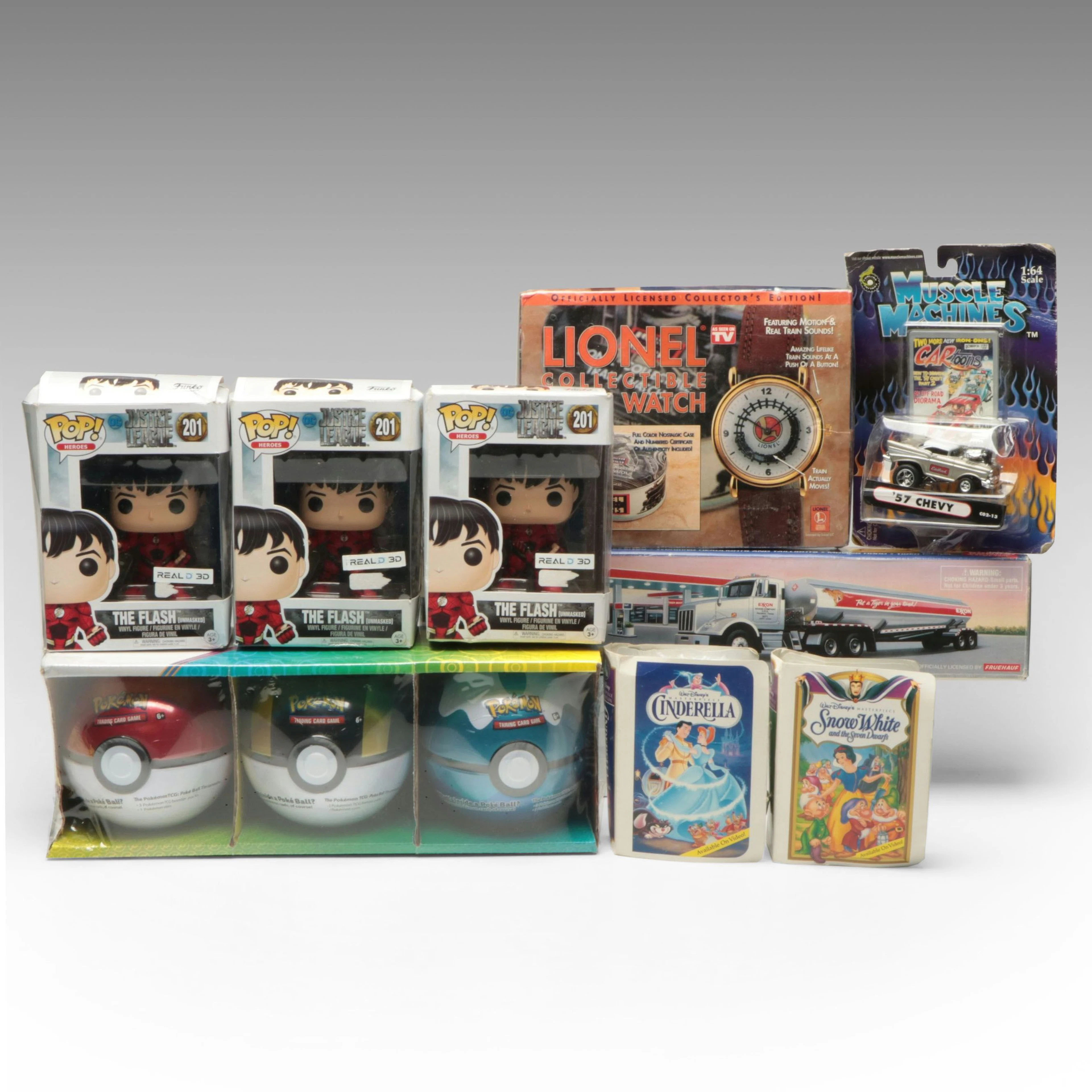 Pokémon Trading Card Poké Ball Tins with "The Flash" Funko Pops and More Toys